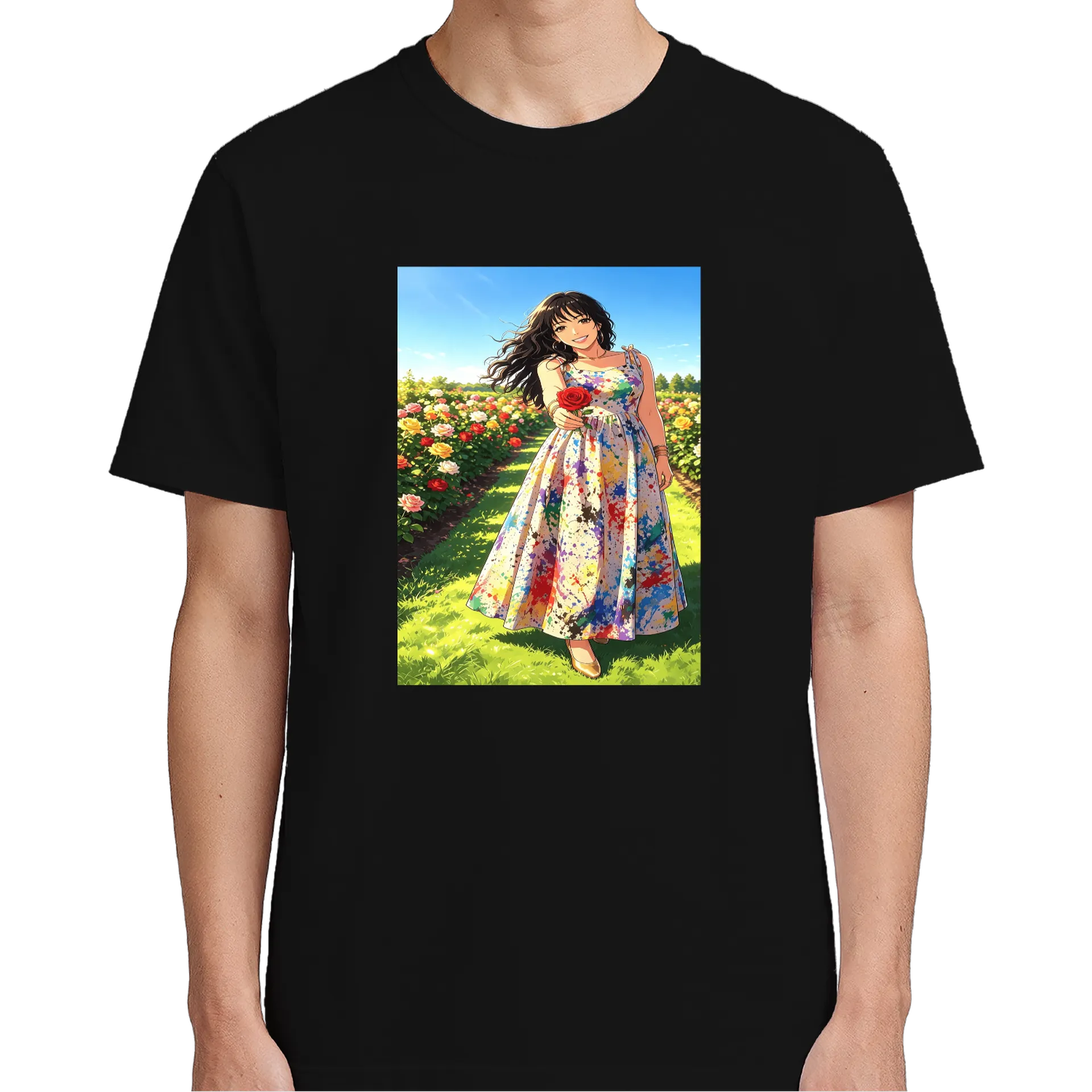 Camiseta Estampa Mulher Flores Coloridas 100% Algodão - Imagem 5