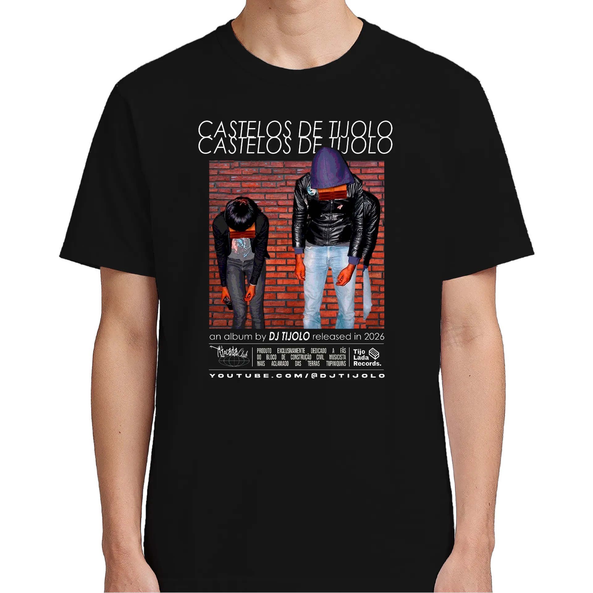 Camiseta Castelos de Tijolo - Frente - Corte Reto de DJ TIJOLO — imagem 1 de 6