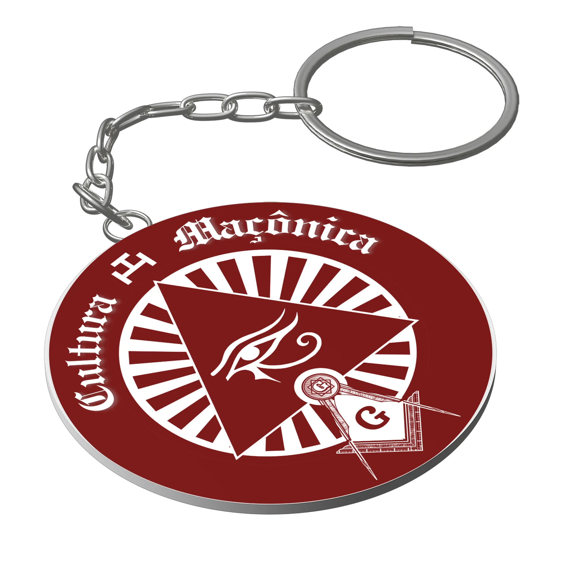 Chaveiro com logo Cultura Maçônica na cor vinho. de Cultura Maçônica — imagem 1 de 3