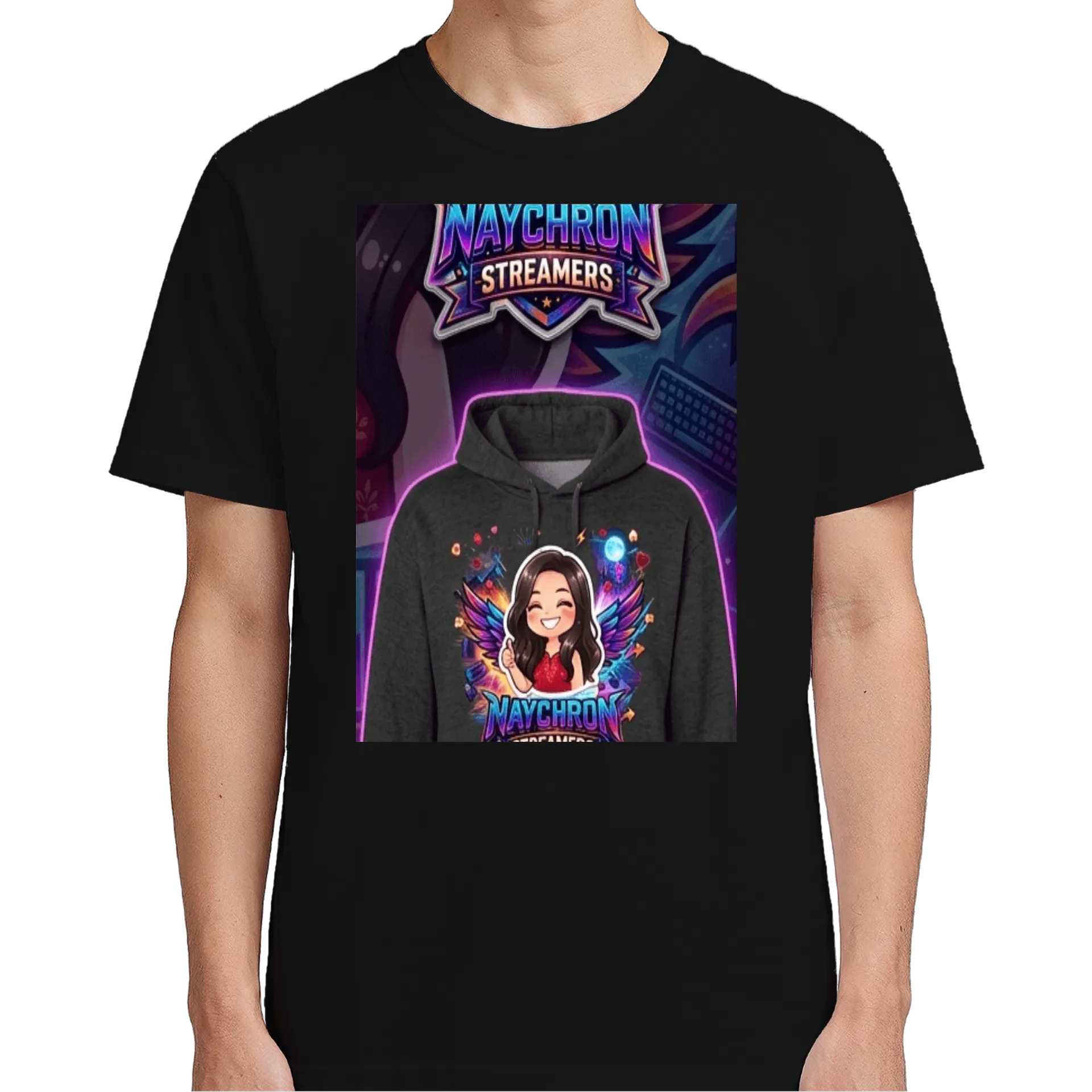 Camiseta Streamer Cartoon com Logo Naychron 100% Algodão - Imagem 4