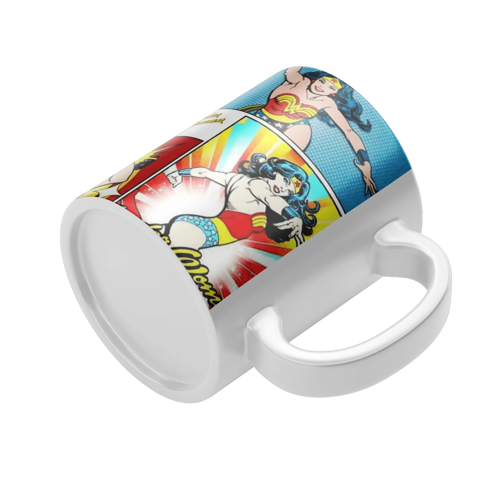 Caneca Porcelana Mulher Maravilha Estampa Colorida 325ml - Imagem 4