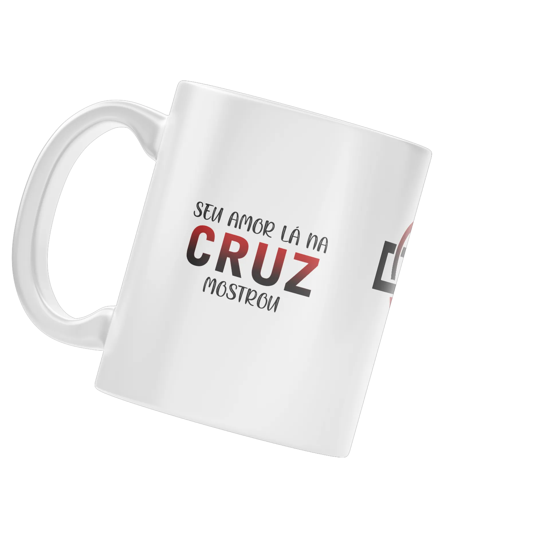 Caneca Porcelana Cruz Coração Seu Amor 325ml - Imagem 3