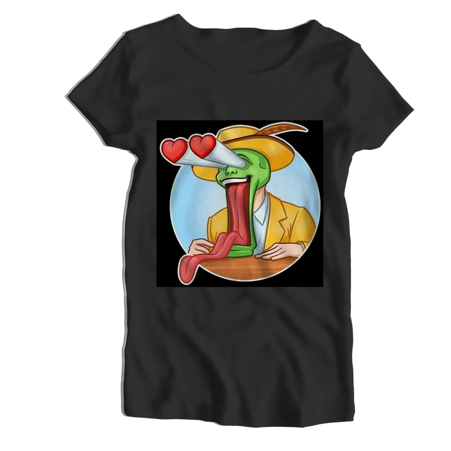 Camiseta Babylook Camaleão Cartunesco com Chapéu 100% - Imagem 1