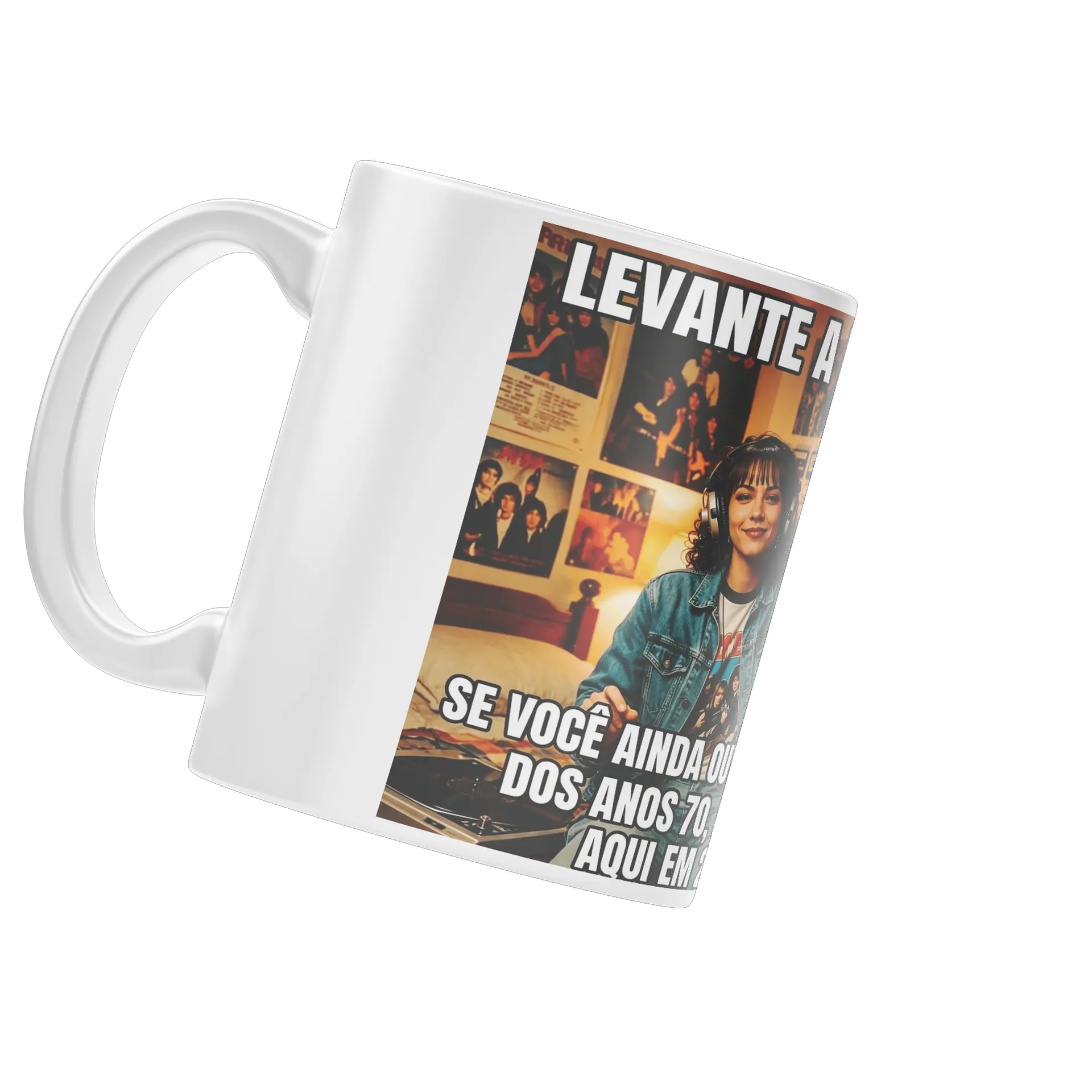 Caneca Música Retrô Anos 70 80 90 Branca 325ml - Imagem 4