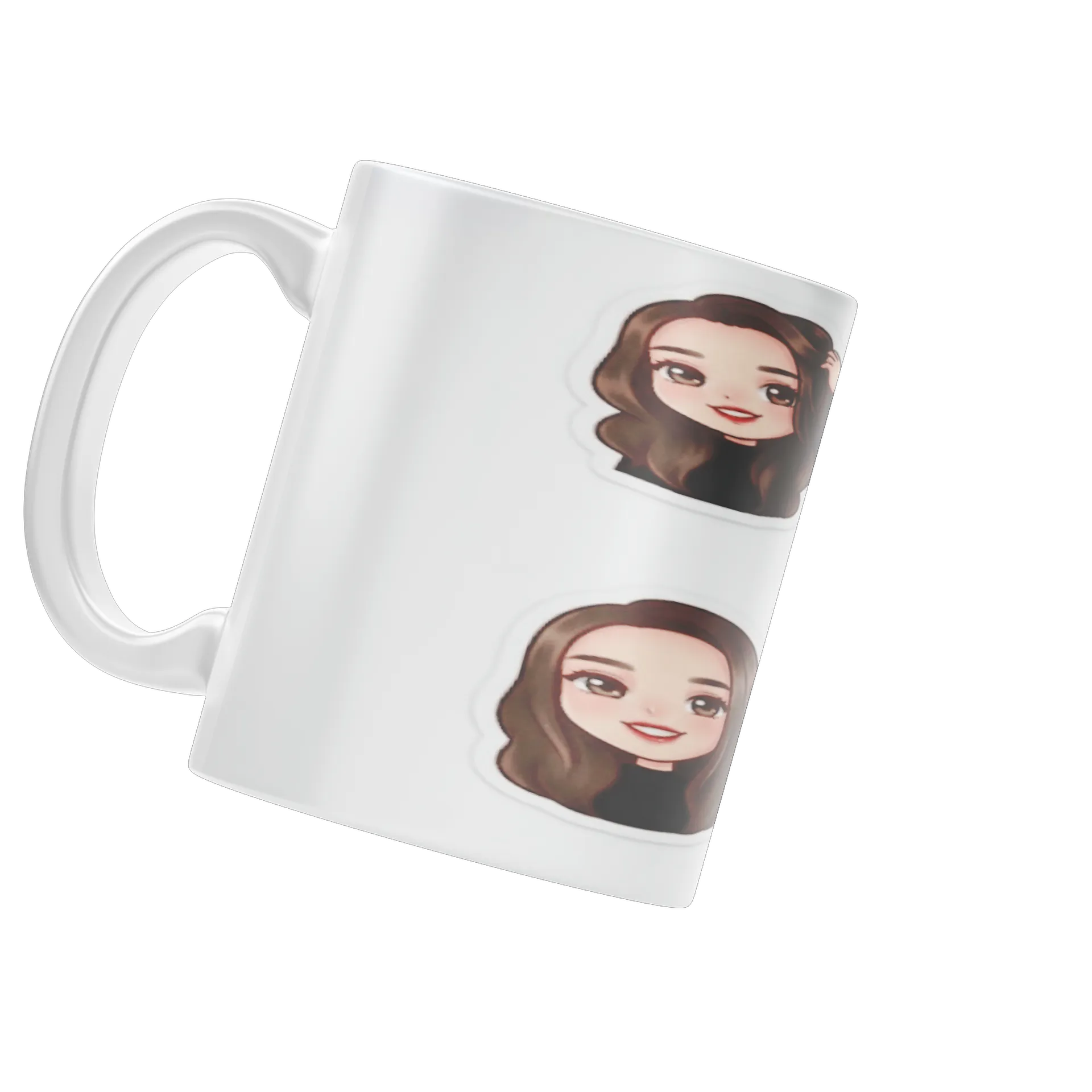 Caneca Caricaturas de Mulher Cabelo Castanho 325ml - Imagem 3