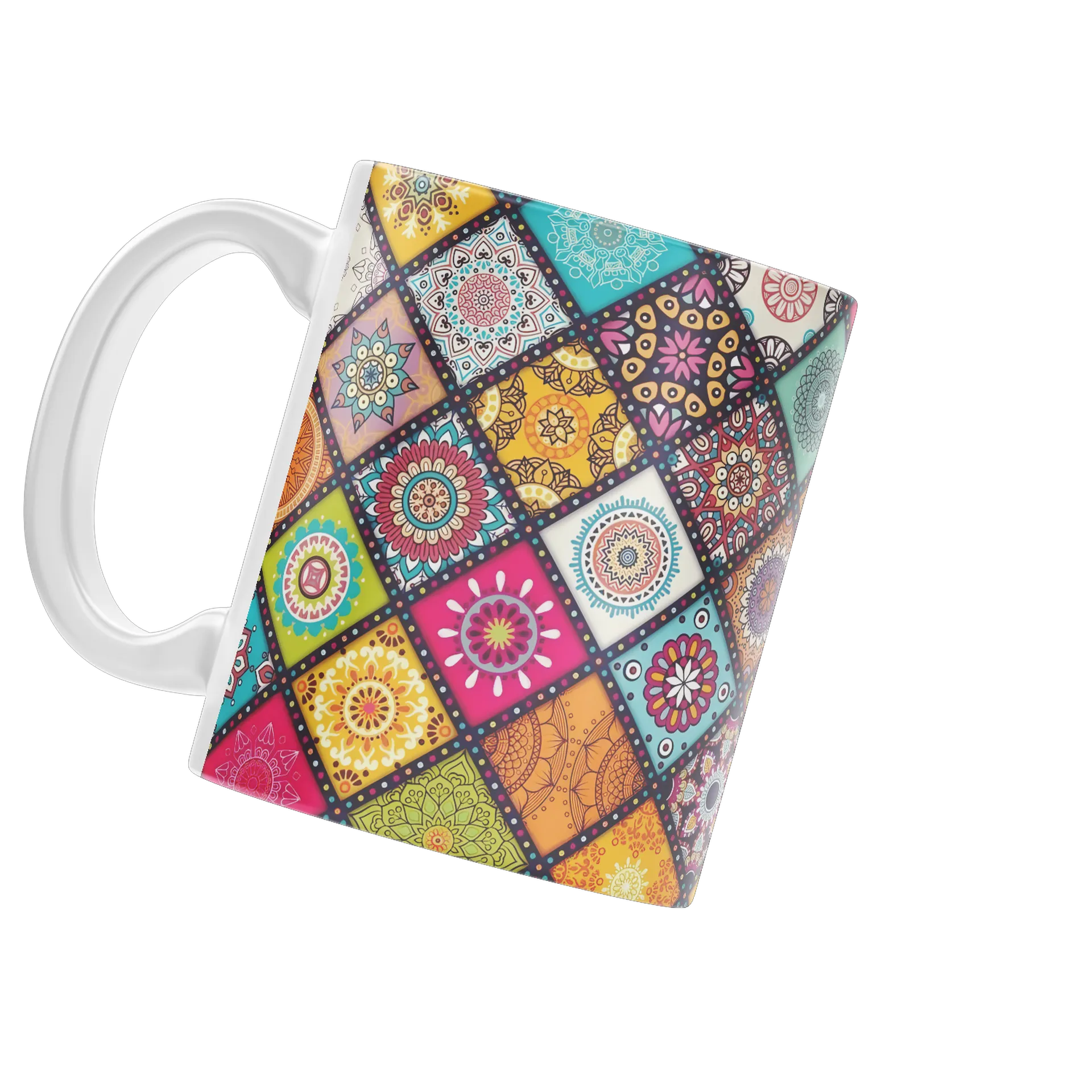 Caneca Estampa Mandalas Coloridas 325ml - Imagem 3