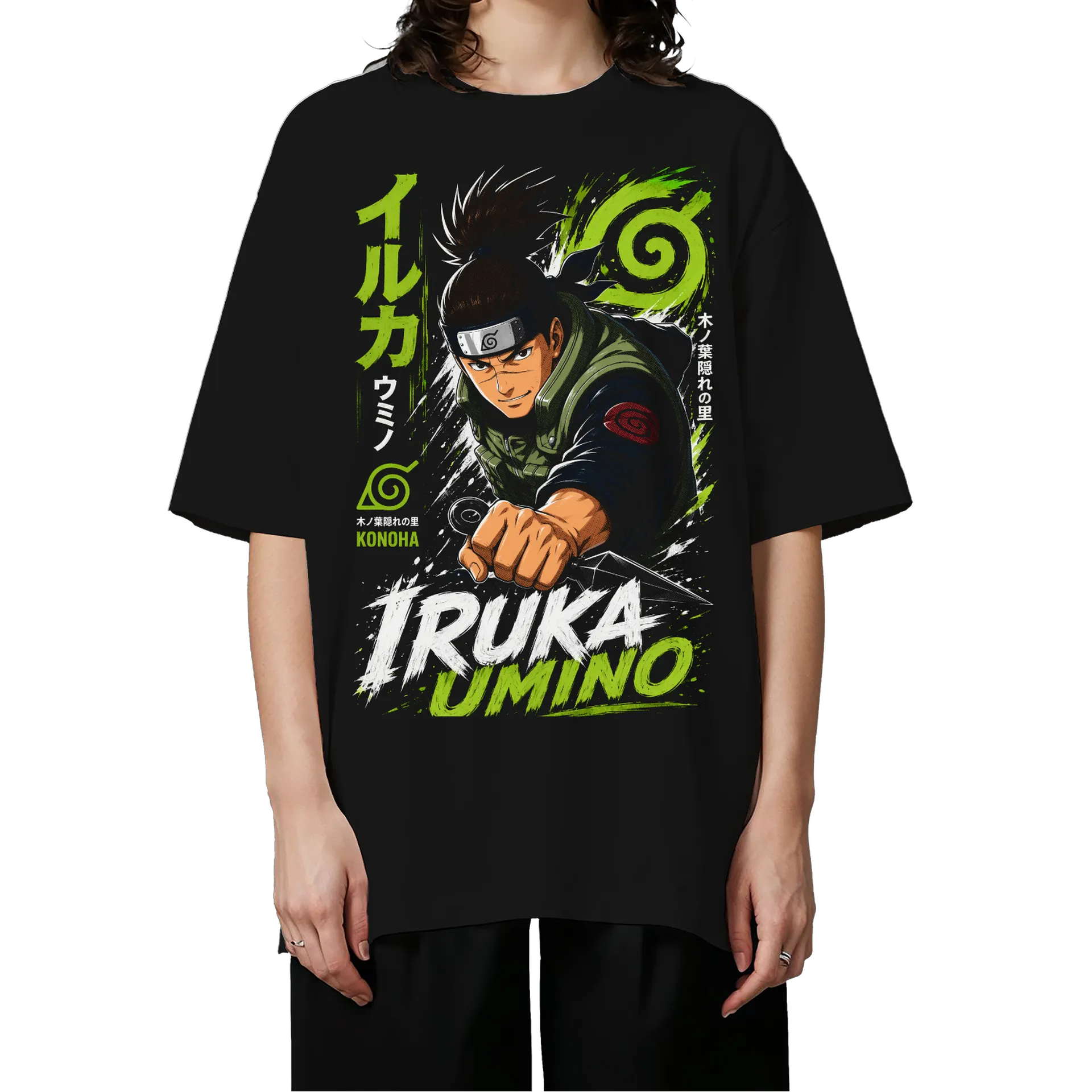 Camiseta Oversized Iruka Umino Naruto Premium  de Roberto Carlos Grolli  — imagem 3 de 6