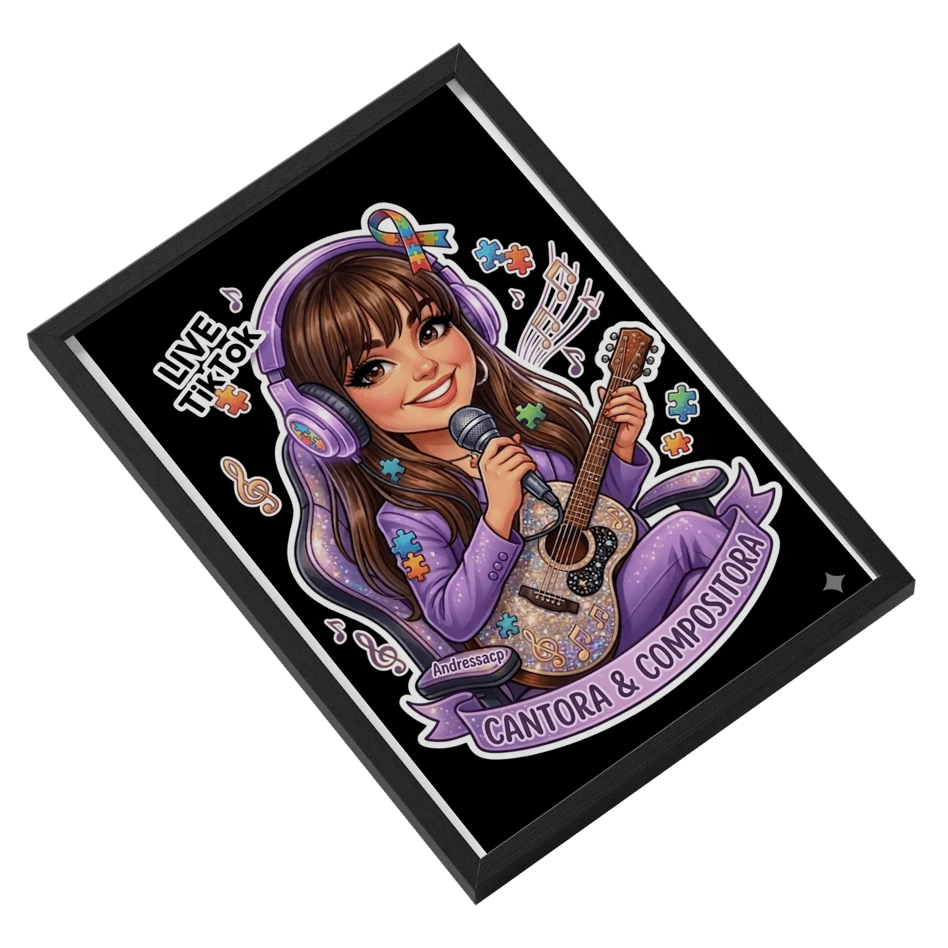 Quadro A3 Personalizado: Transforme sua Parede em Arte de Andressacp Compositora artista no Spotify 