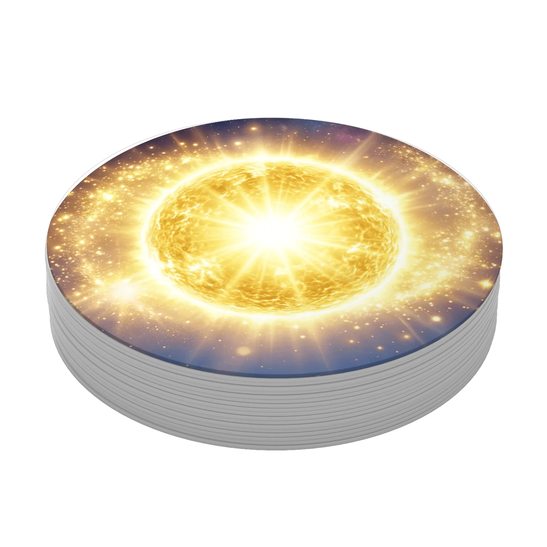Porta-copo Sol Brilhante Estilo Cósmico MDF - Imagem 3