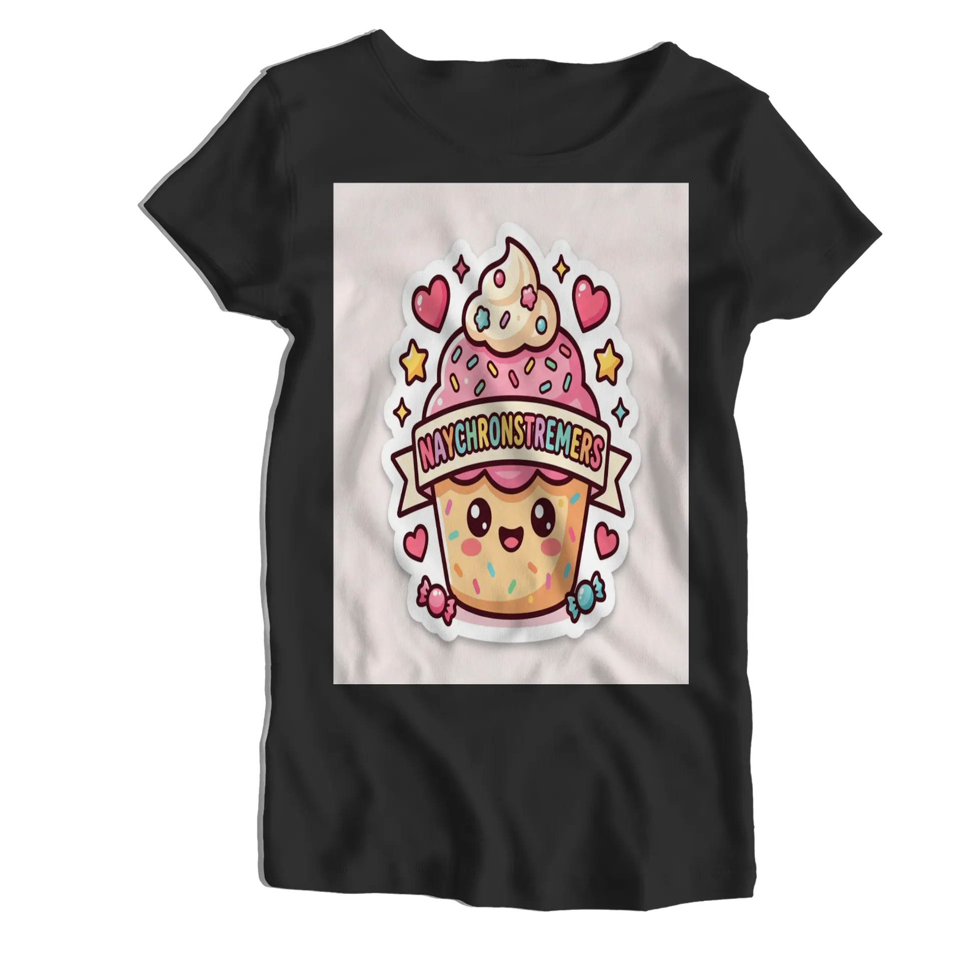 Camiseta Babylook Cupcake Cartoon NayChronStreamers 100% - Imagem 1