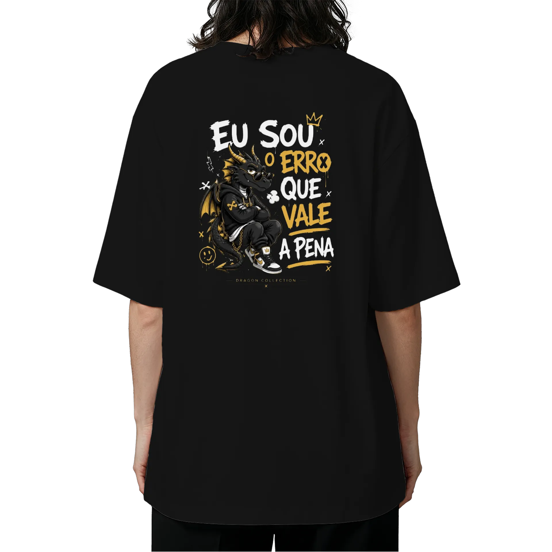 Camiseta Oversized Dragão Estilizado 100% Algodão - Imagem 5
