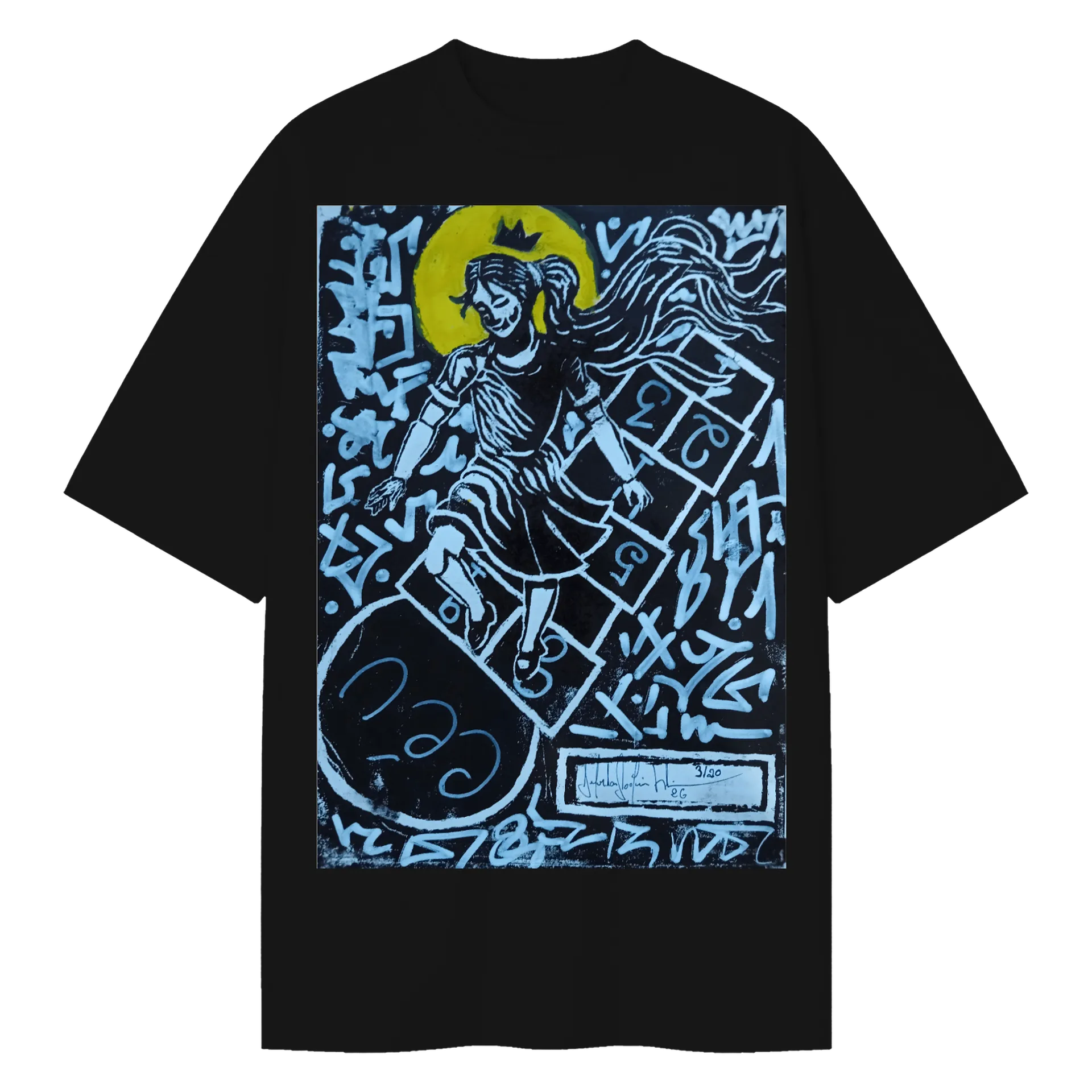 Camiseta Oversized A Pequena Rainha da Amarelinha - Imagem 1