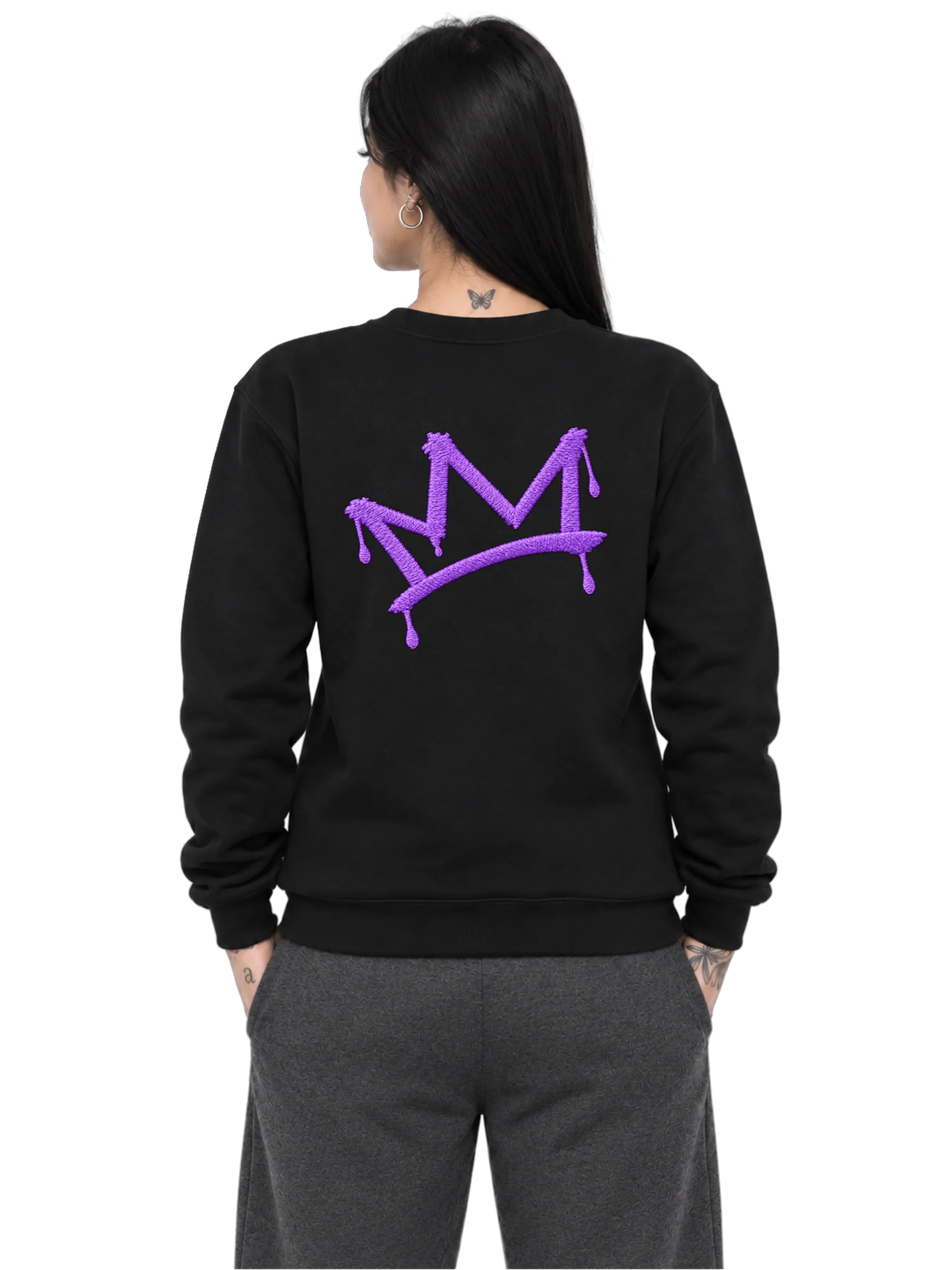 Suéter Moletom FEM Arte Manga com Logo Roxo e Verde neon - Imagem 2
