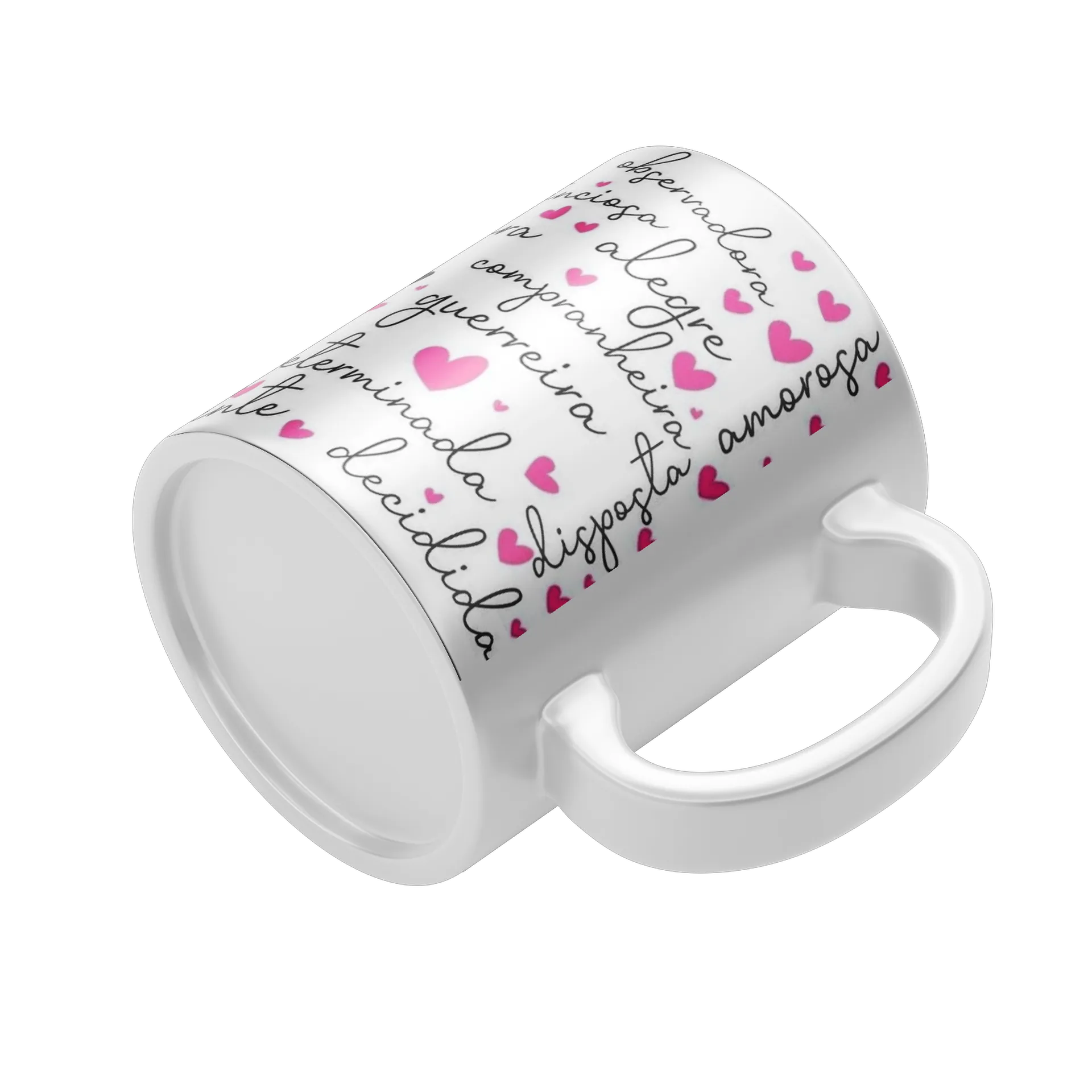 Caneca Porcelana Mãe Palavras e Corações 325ml - Imagem 4