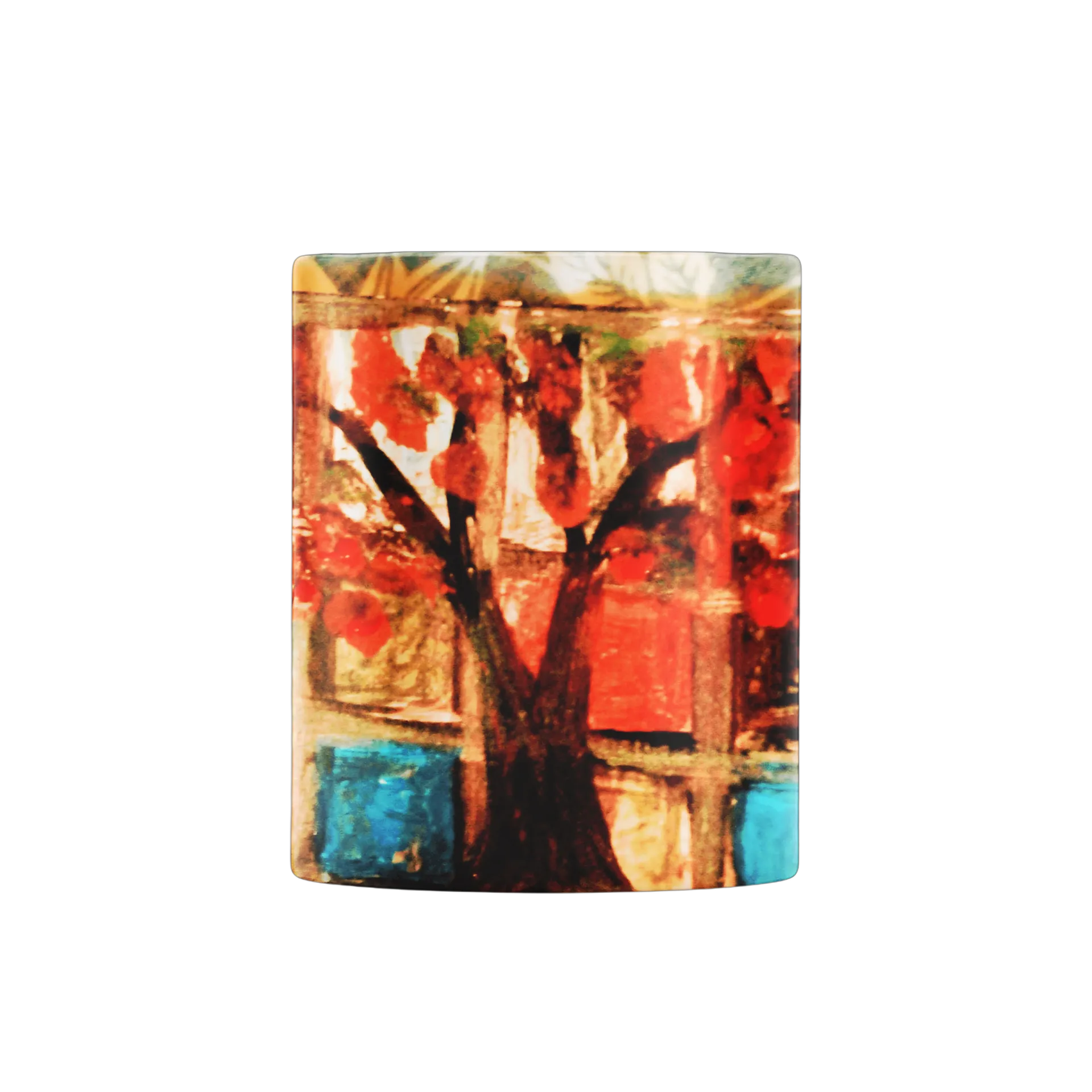 Caneca Árvore com Flores Vermelhas Pintura Colorida 325ml - Imagem 2