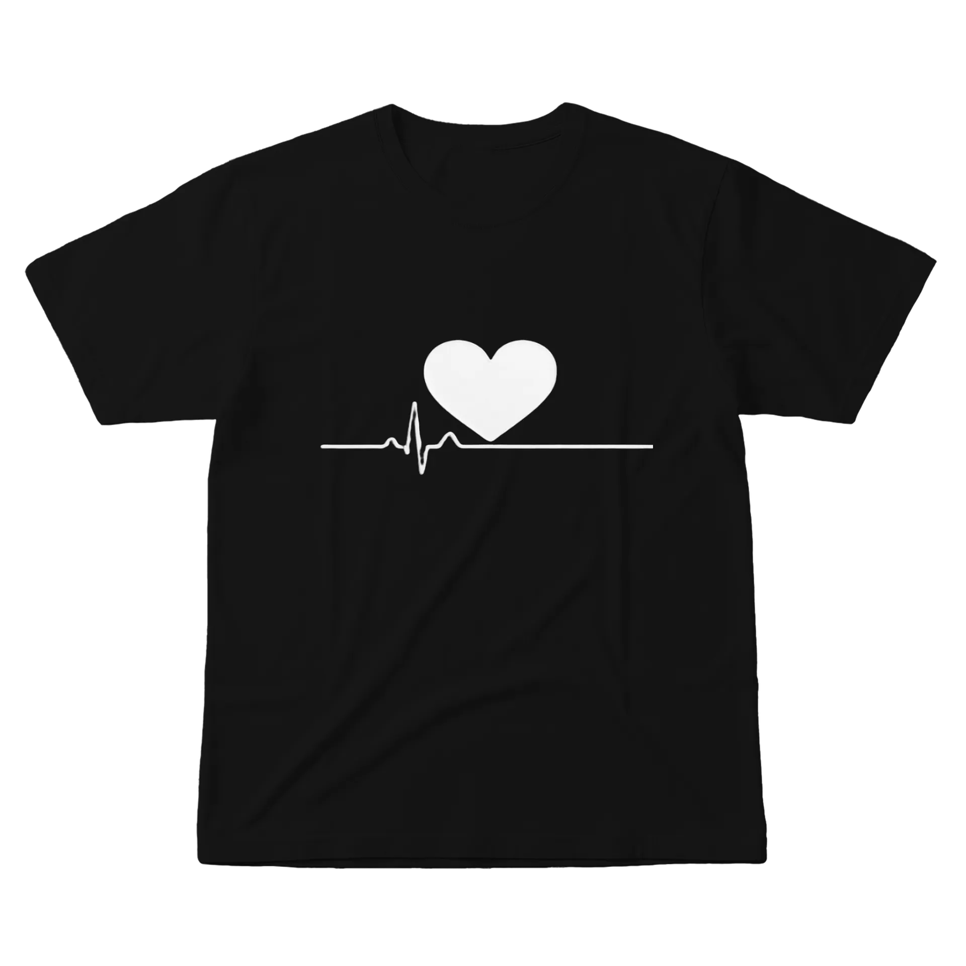 Camiseta Coração Eletrocardiograma 100% Algodão de Piffero