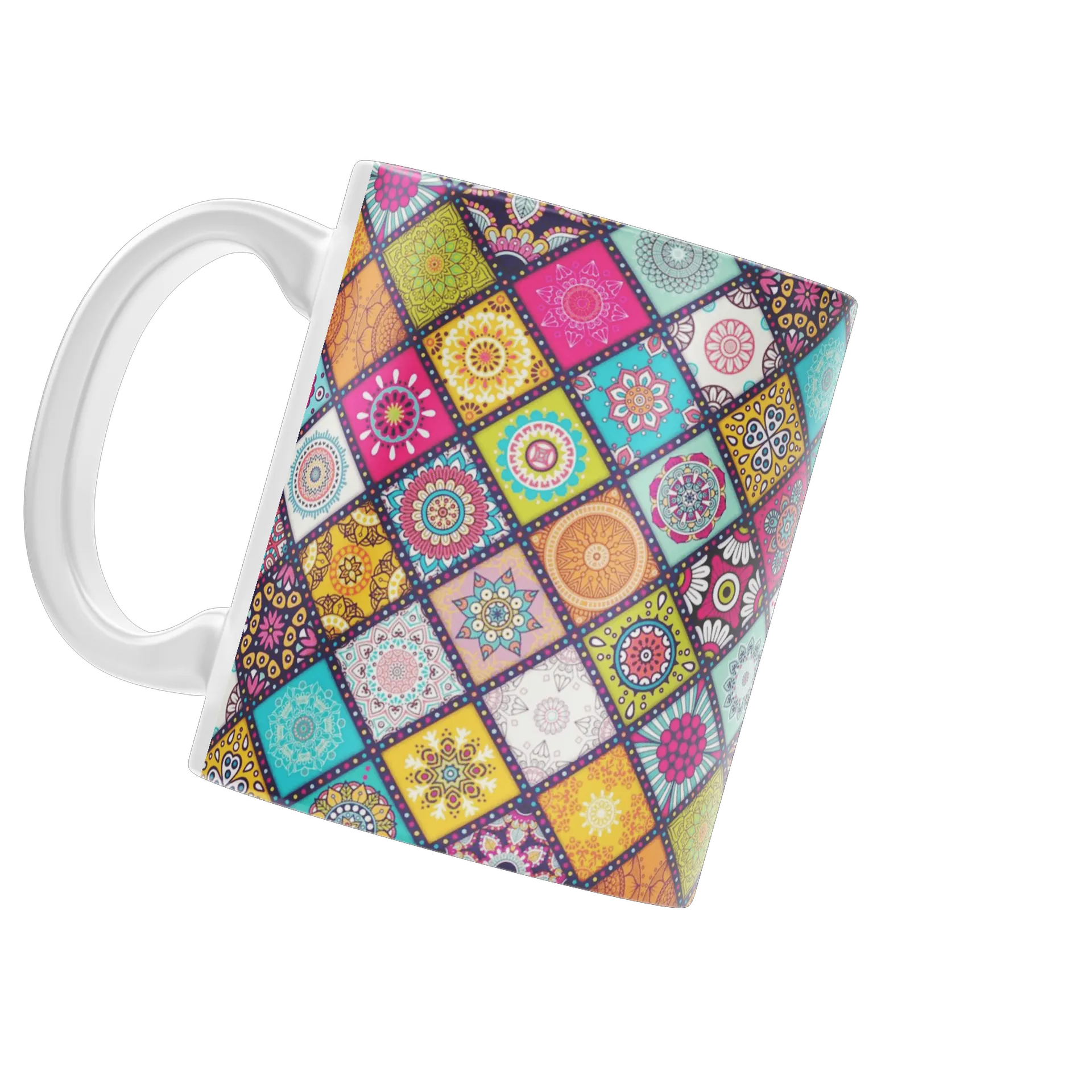 Caneca Personalizada Estampa Mandala Colorida 325ml - Imagem 3