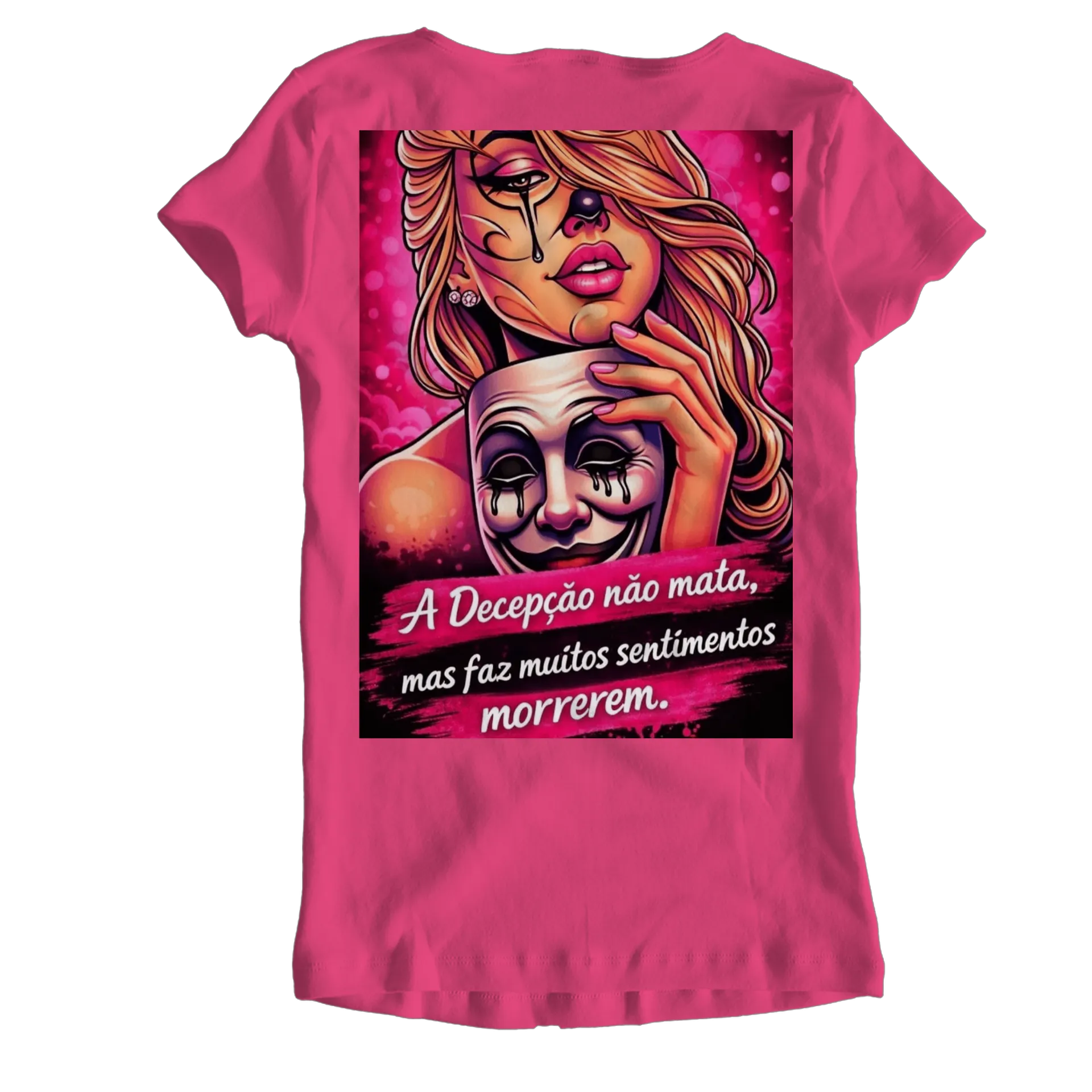 Camiseta Babylook Personalizada 100% Algodão Rosa - Imagem 2