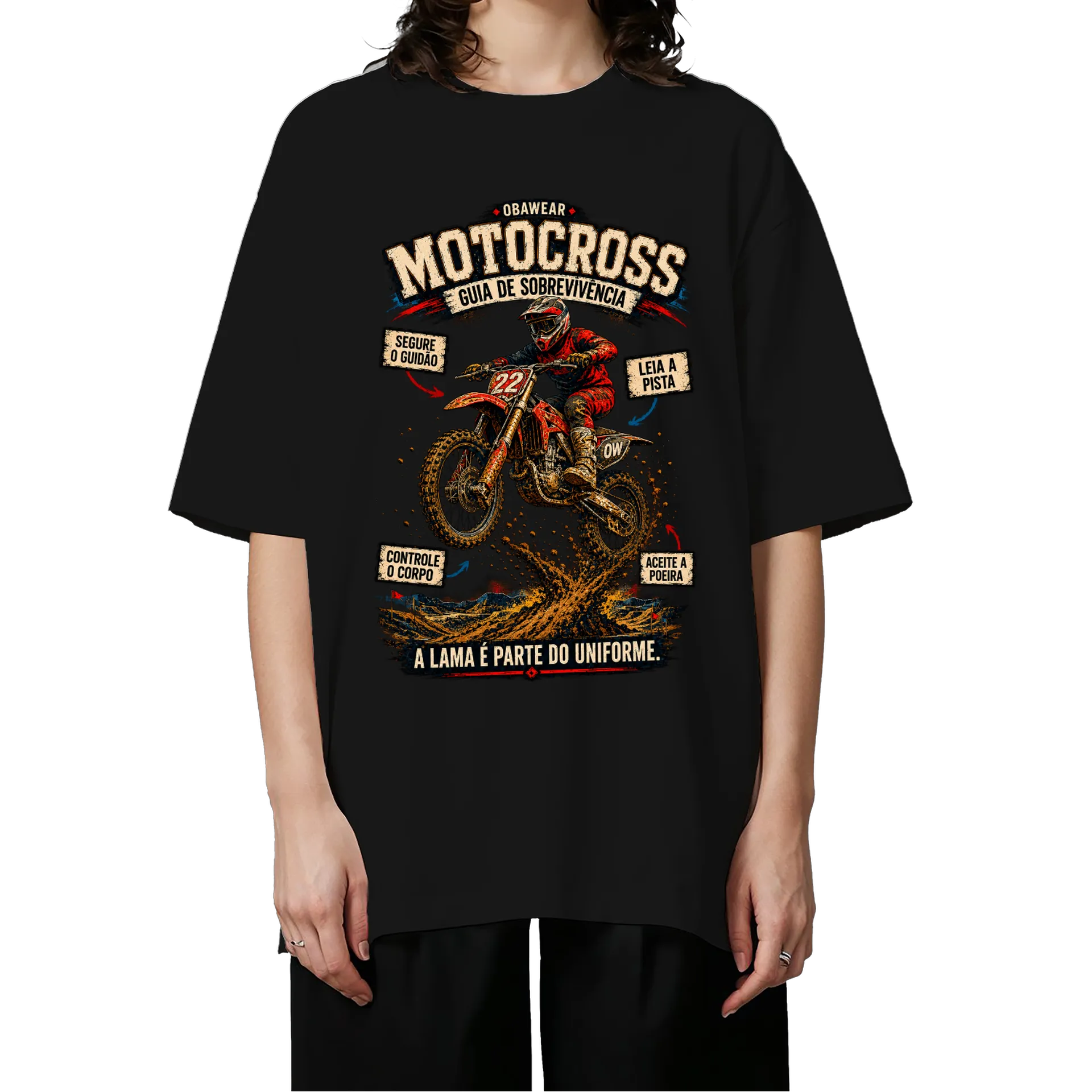 Camiseta Oversized OBAWEAR Motocross - Imagem 3