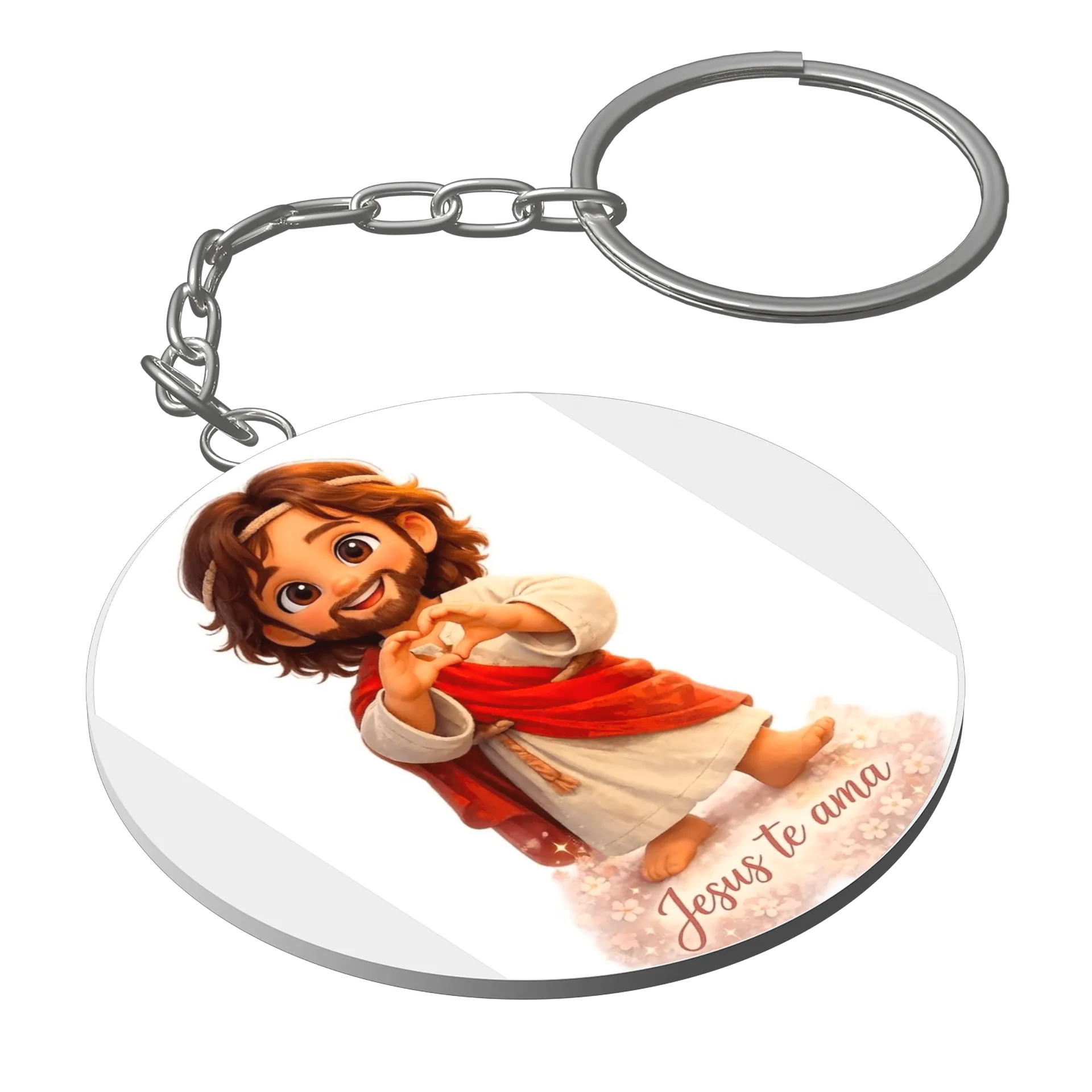 Chaveiro MDF Jesus Te Ama Estilo Cartoon Infantil de https://bugbug.com.br — imagem 1 de 3