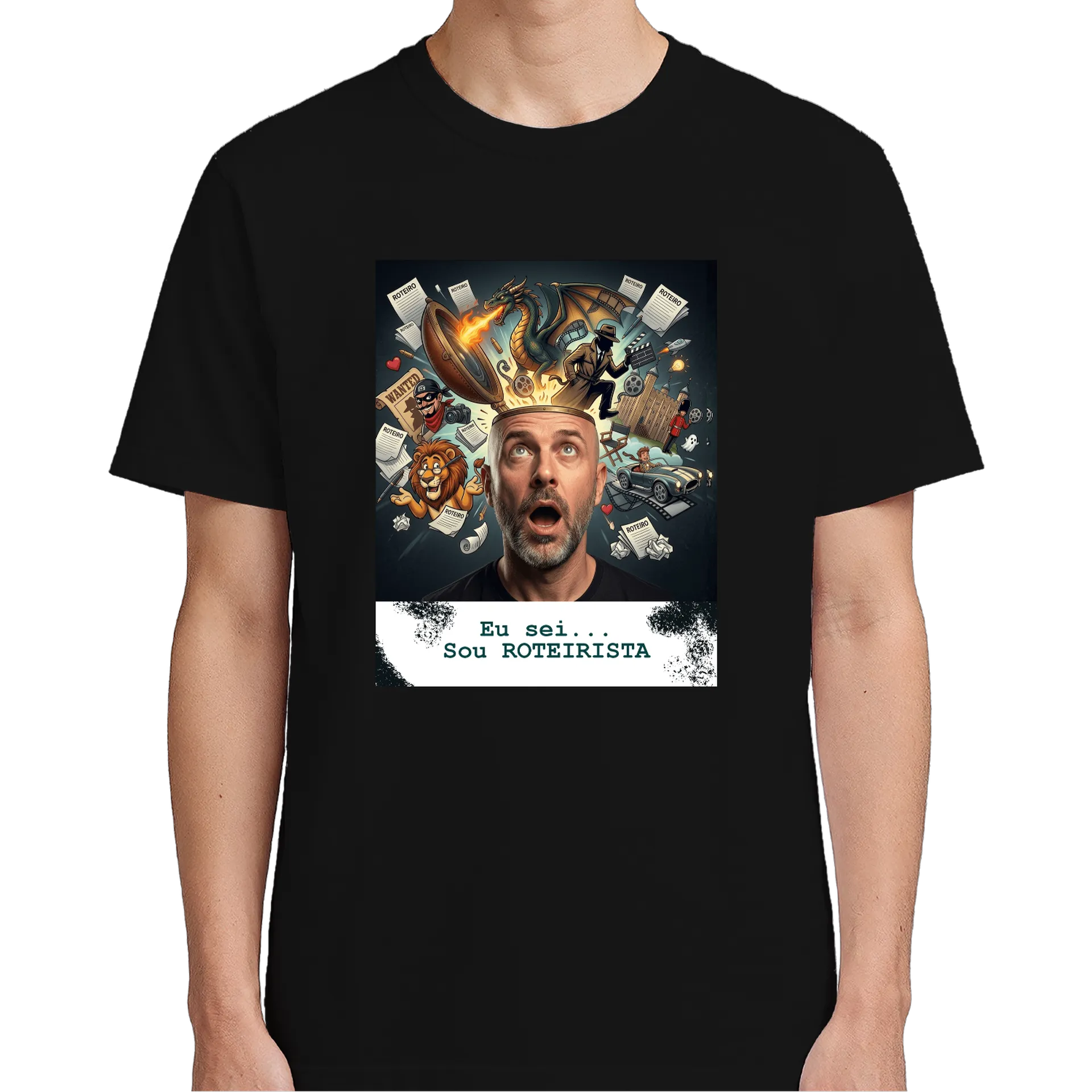 Camiseta Roteirista Estampa Criativa 100% Algodão - Imagem 5