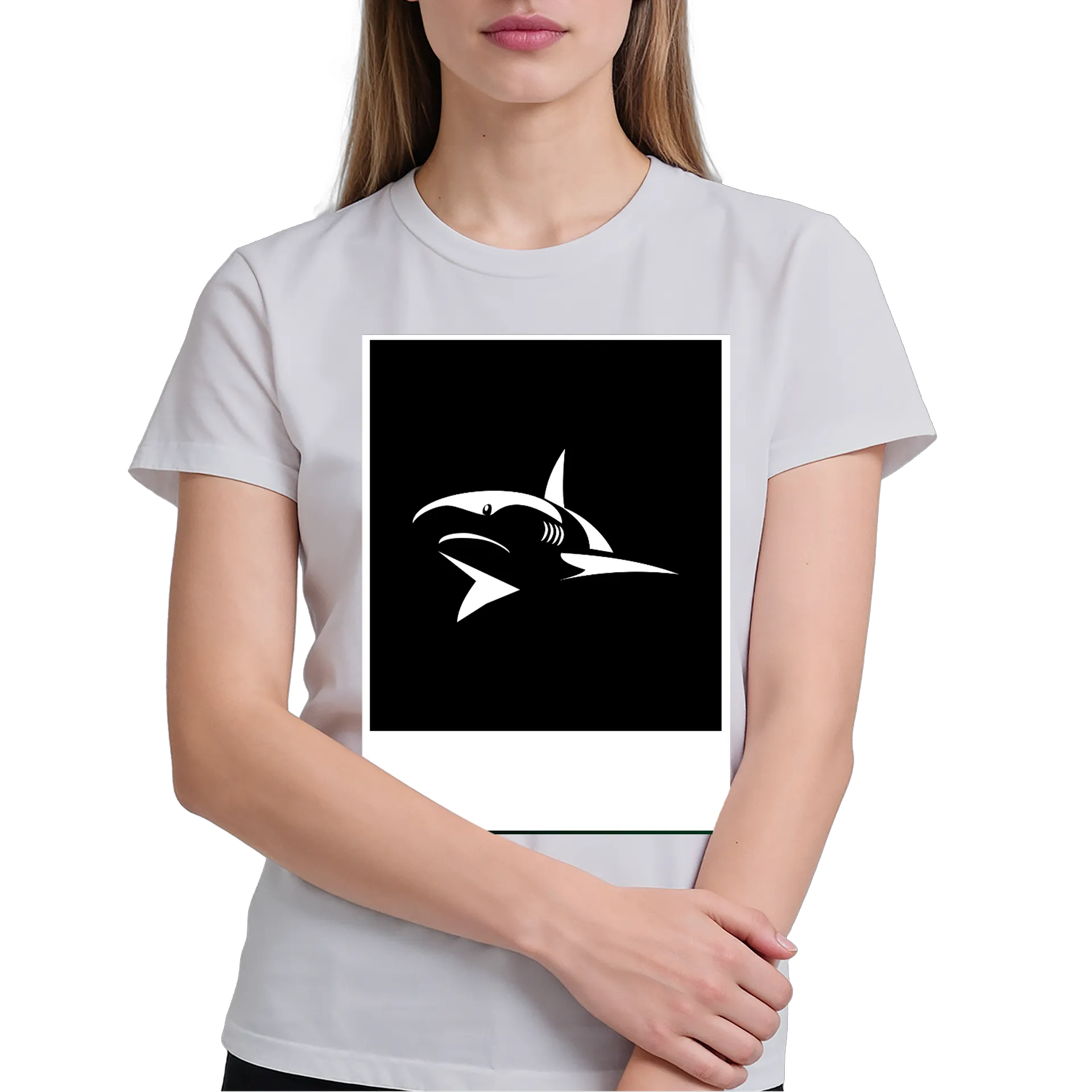 Camiseta Tubarão Branco 100% Algodão - Imagem 4
