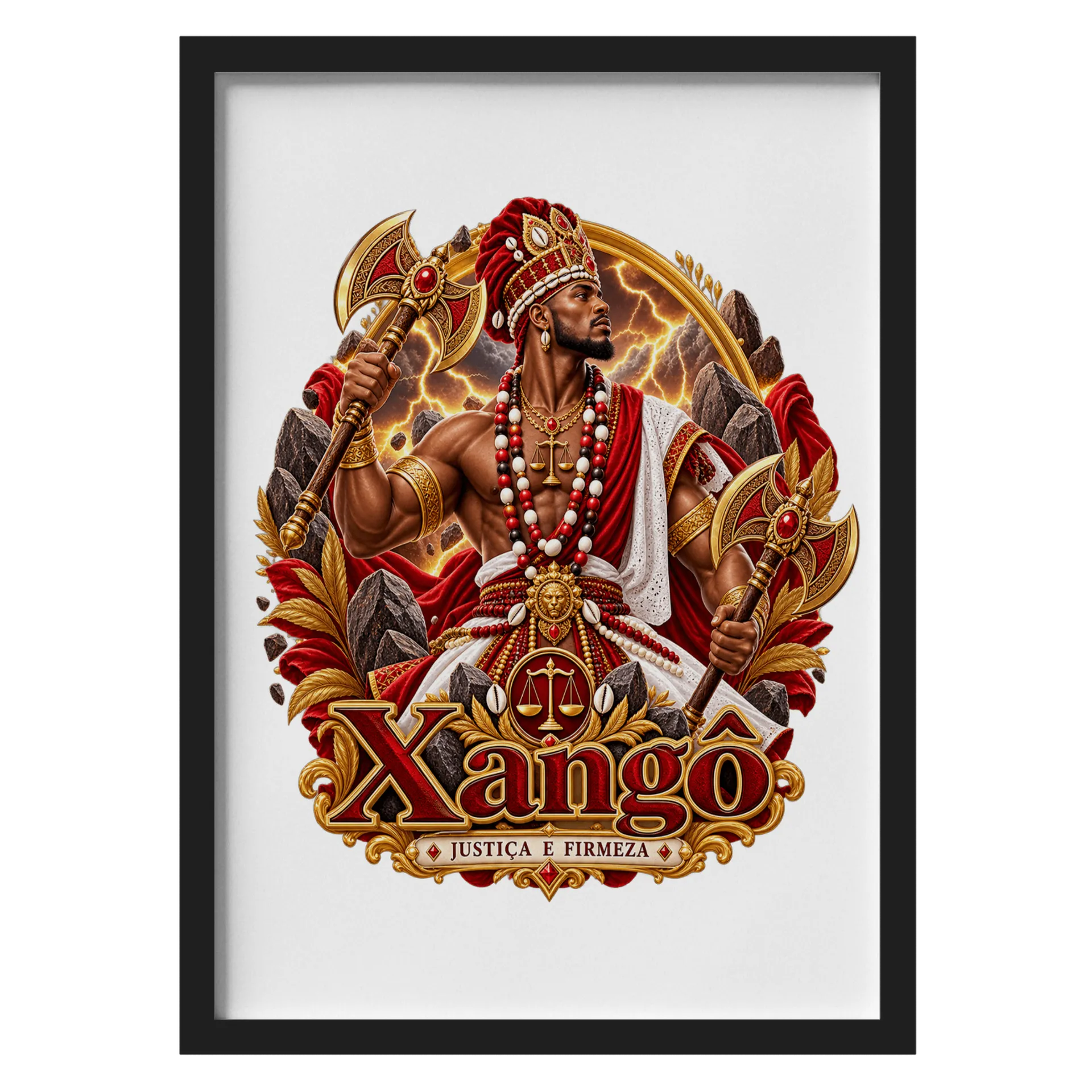 Quadro Xangô com Vidro - Imagem 1