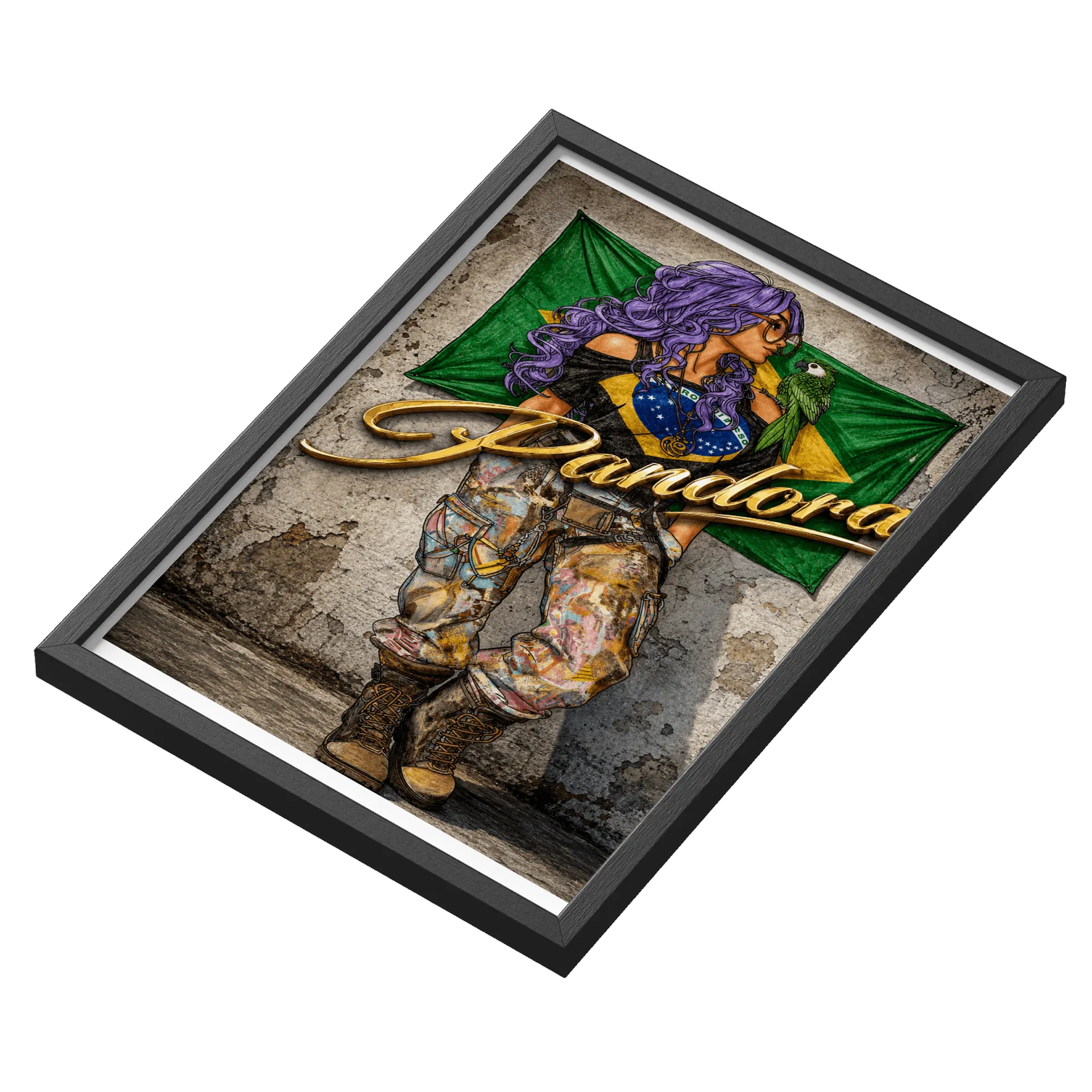 Quadro Personagem Pandora Brasil A3 MDF e Vidro - Imagem 3
