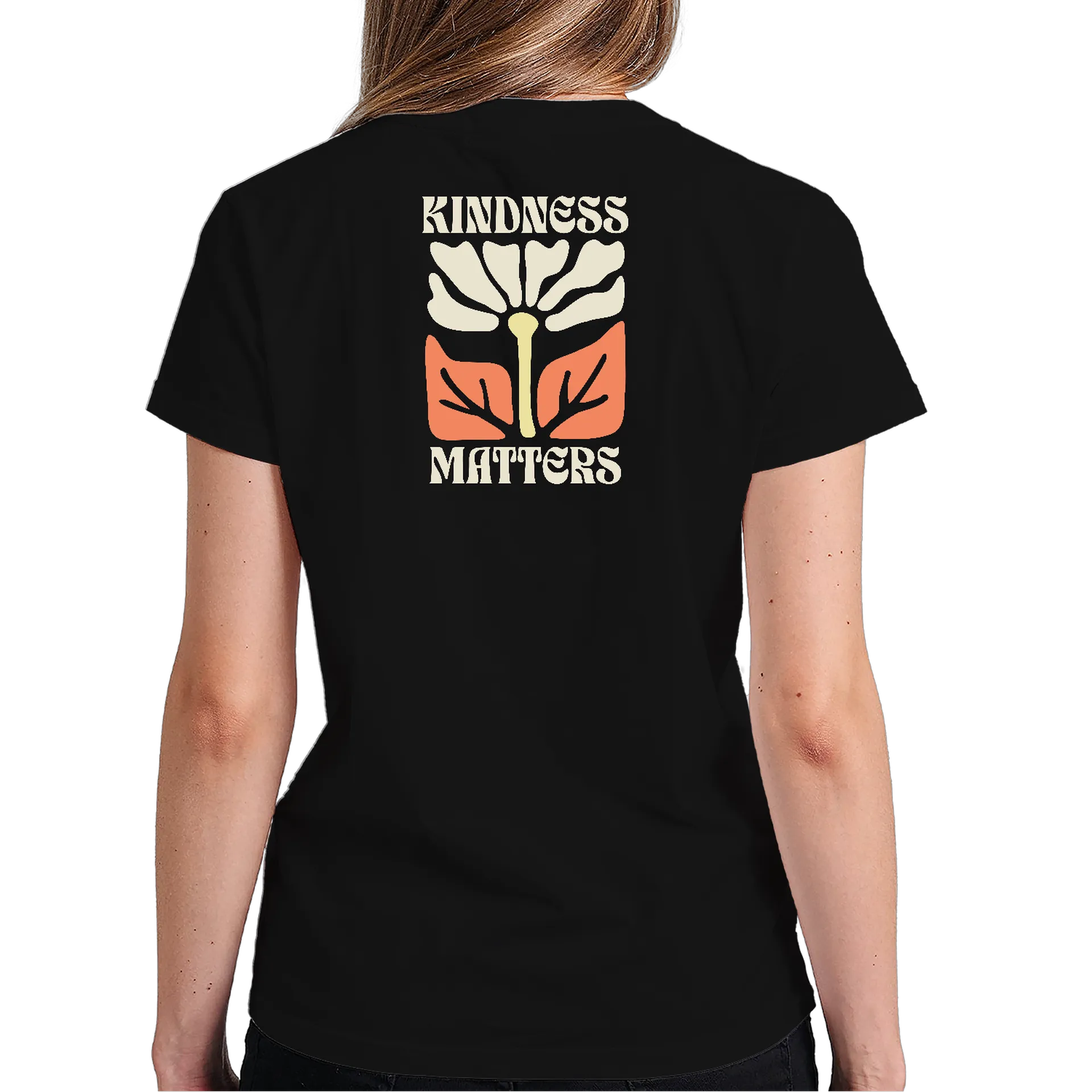Camiseta Estampa Tipográfica Kindness Matters Flor 100% - Imagem 5