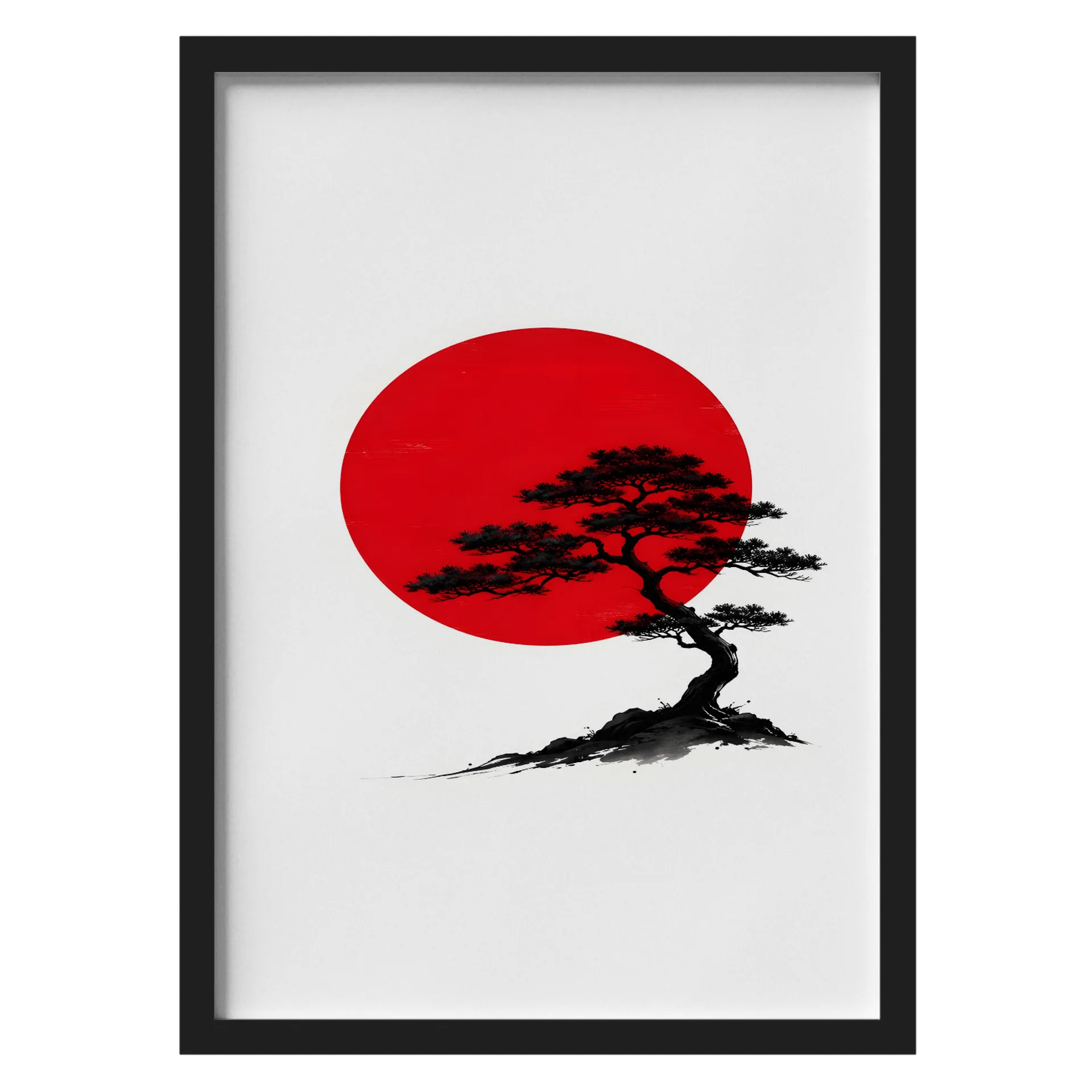 Quadro Silhueta de Bonsai Vermelho A3 com Vidro MDF e Vidro de Gameon19 — imagem 1 de 3