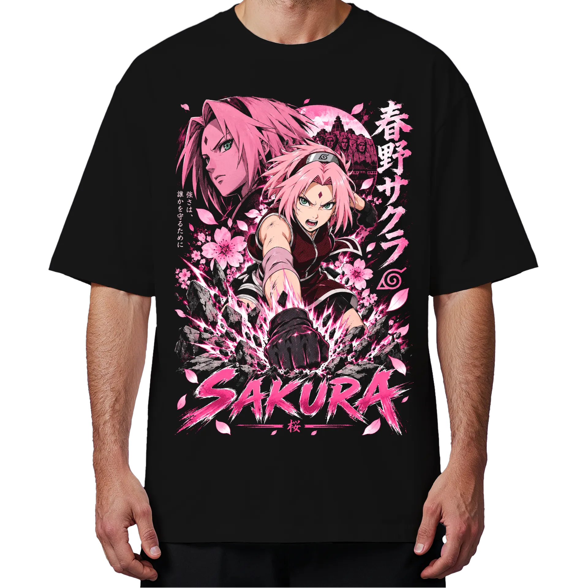 Camiseta Oversized Sakura Anime Naruto Premium - Imagem 4