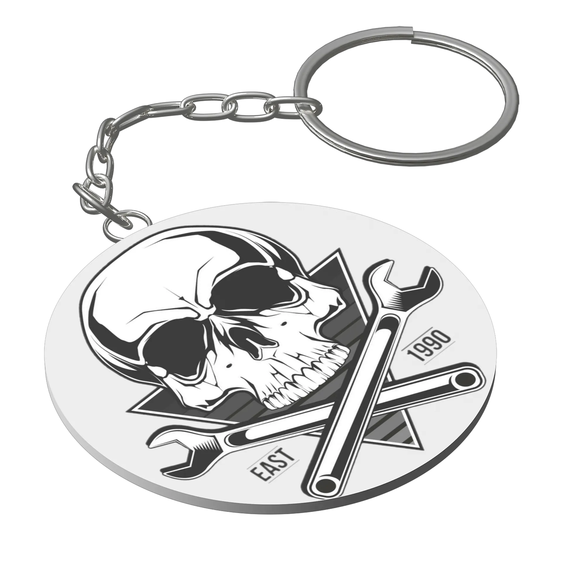 Chaveiro MDF Caveira com Chaves Cruzadas - Imagem 1