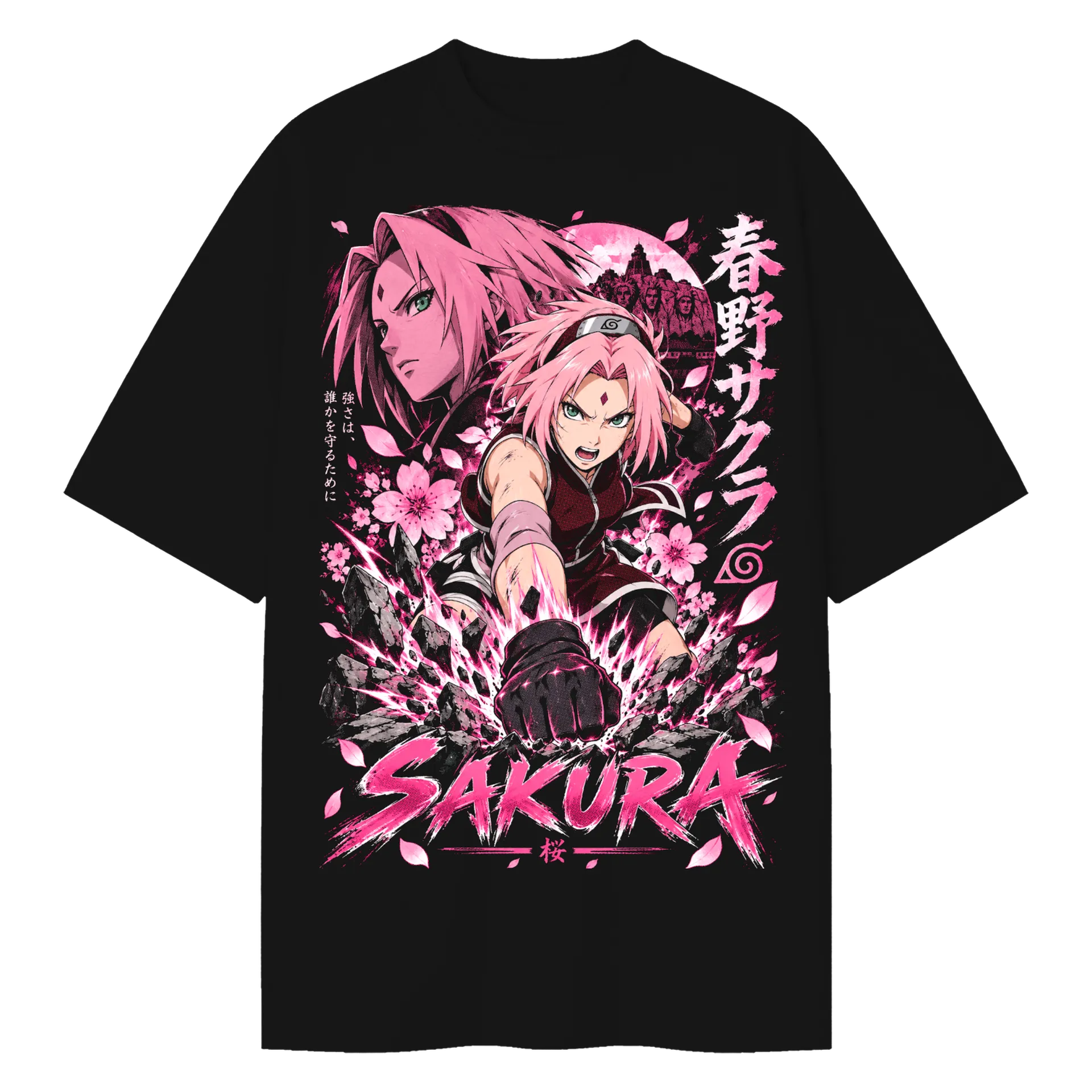 Camiseta Oversized Sakura Anime Naruto Premium - Imagem 1