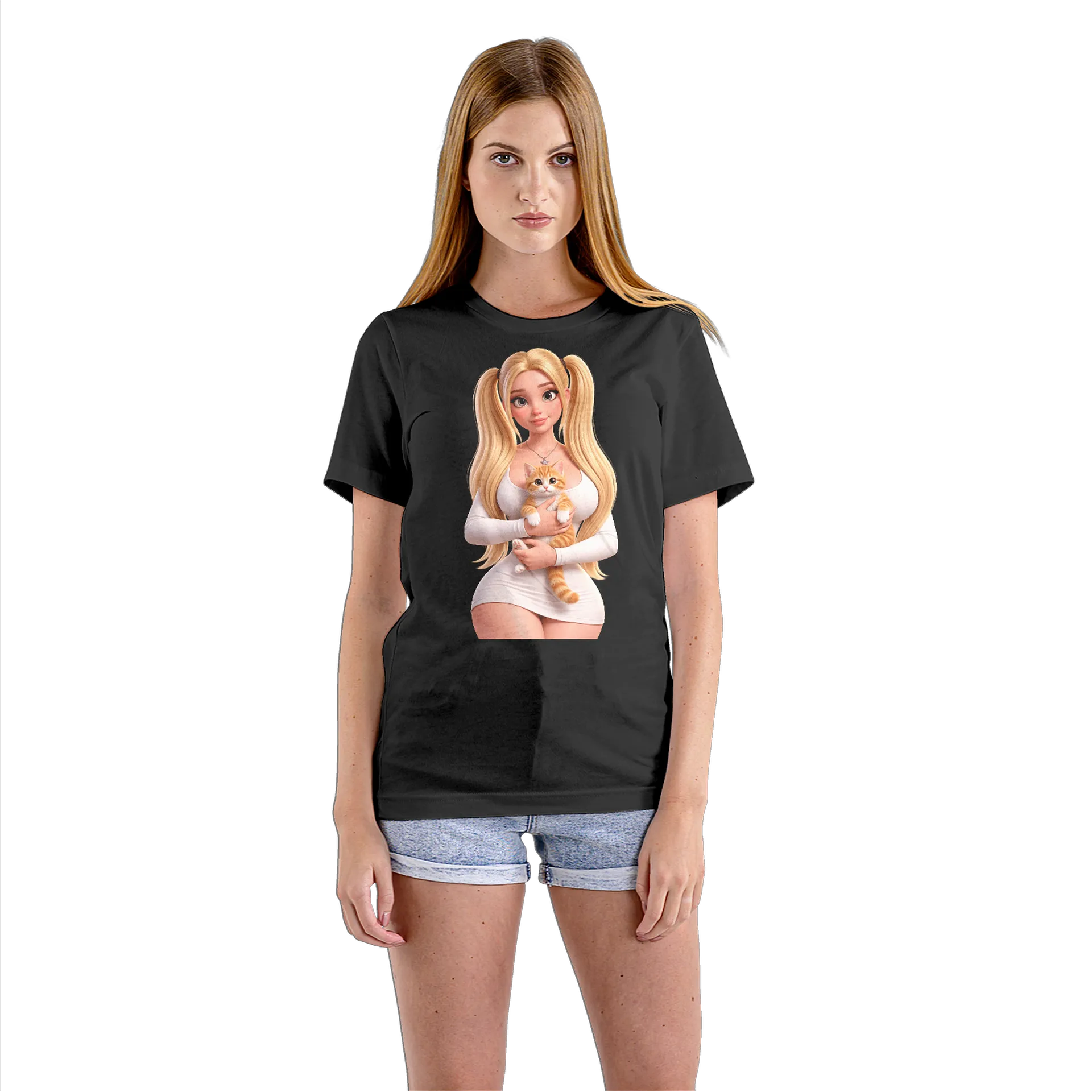 Camiseta Babylook Mulher com Gato Estilo 3D 100% Algodão de WEB TV JOAÇABA  — imagem 3 de 5