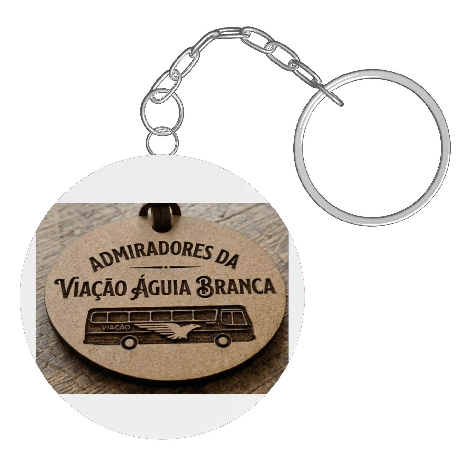 Chaveiro MDF Viação Águia Branca Personalizado - Imagem 3
