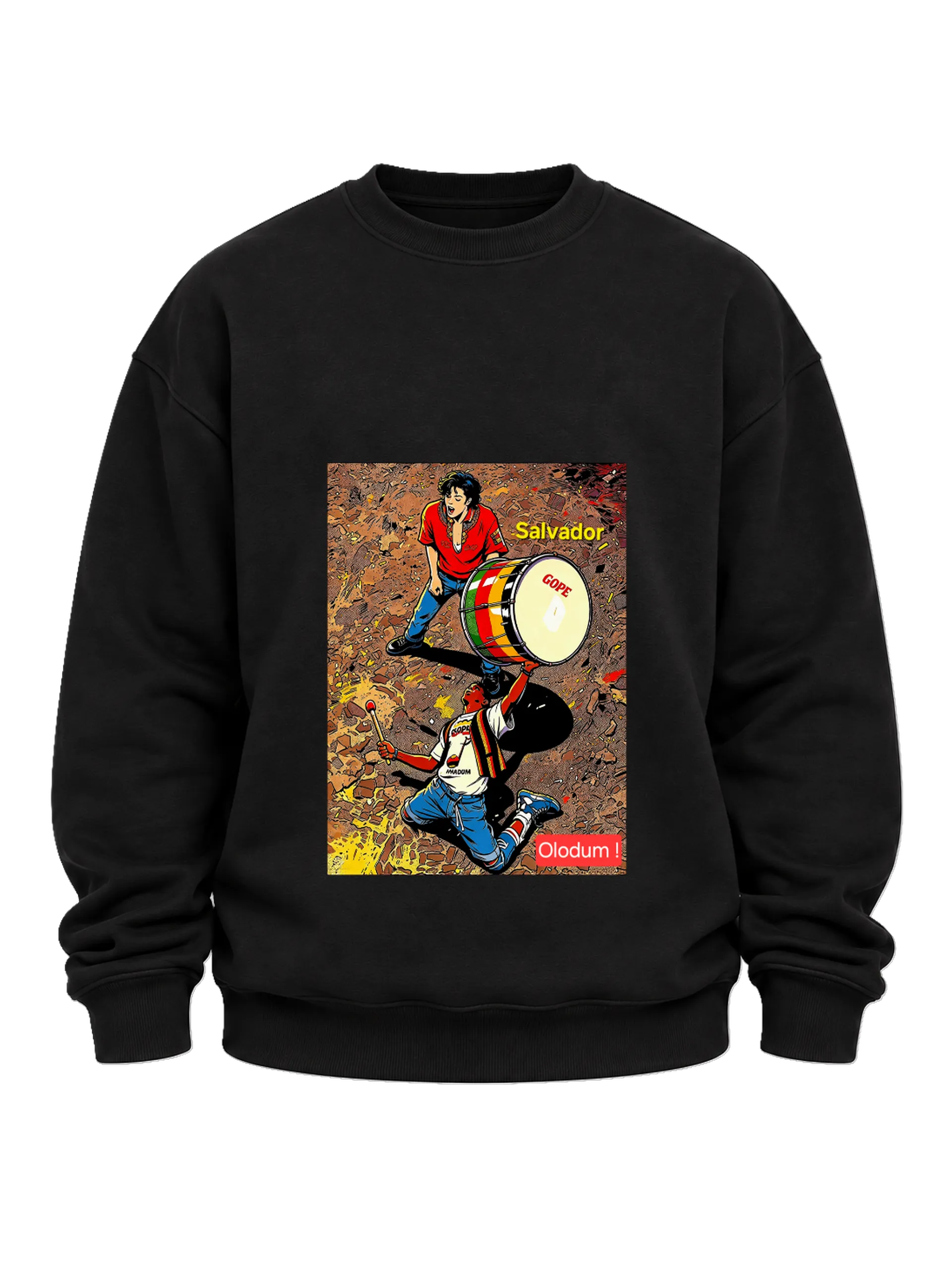 Suéter Moletom Ilustração de Percussionistas Salvador Olodum - Imagem 5