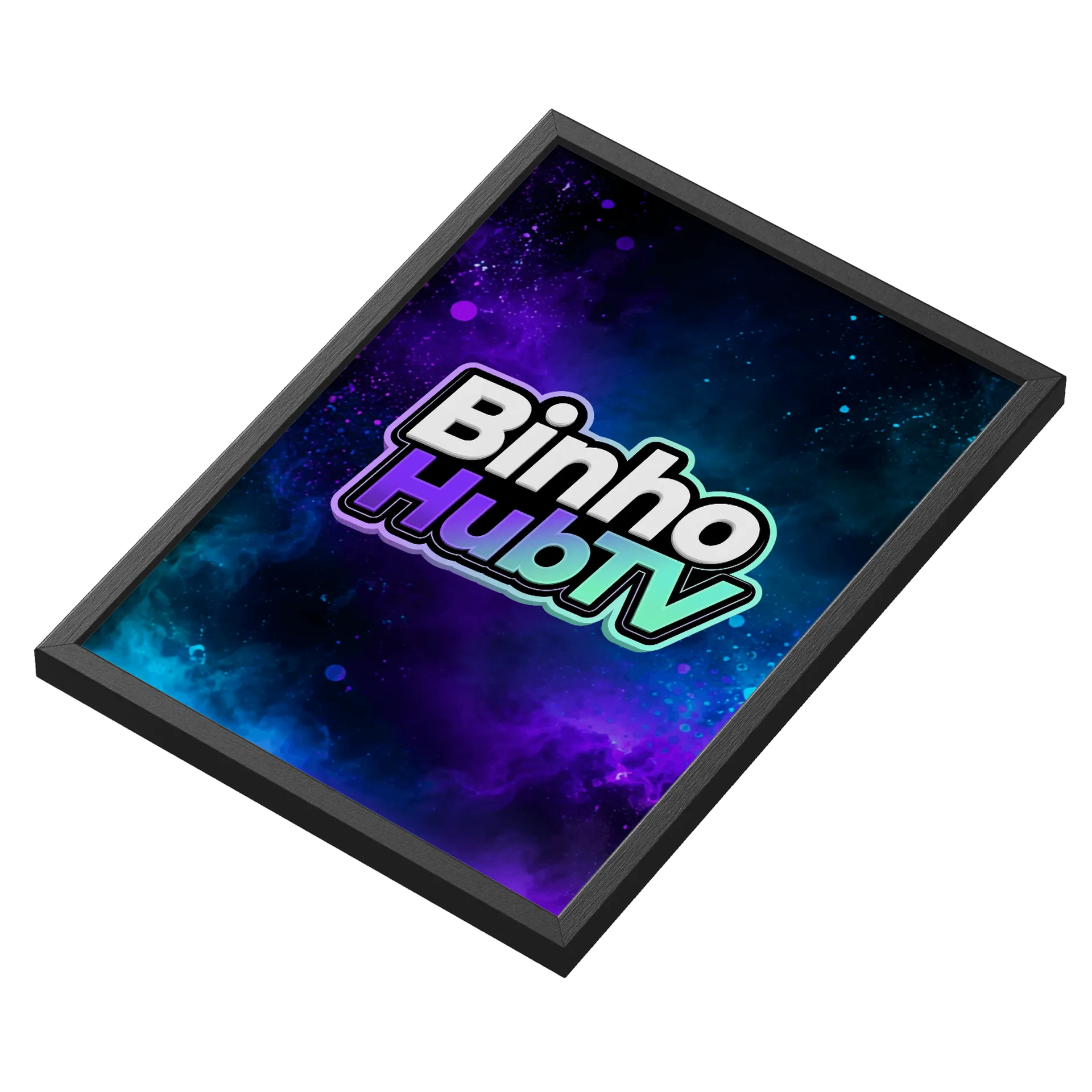 Quadro Tipográfico Binho HubTV Roxo e Verde A3 de Binho — imagem 3 de 3