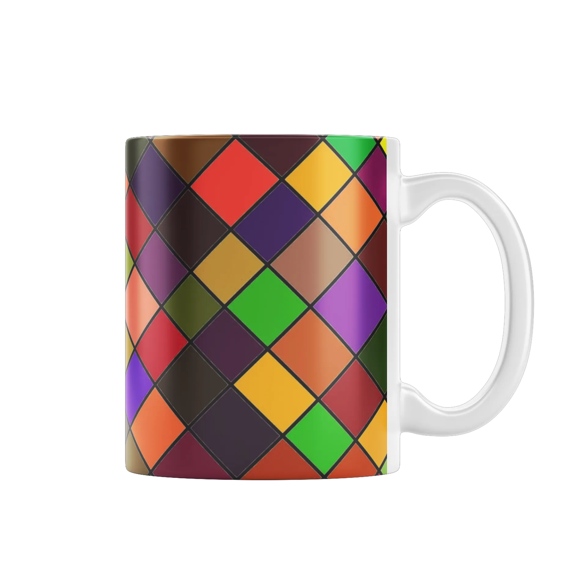 Caneca Porcelana Estampa Colorida Geométrica 325ml - Imagem 1