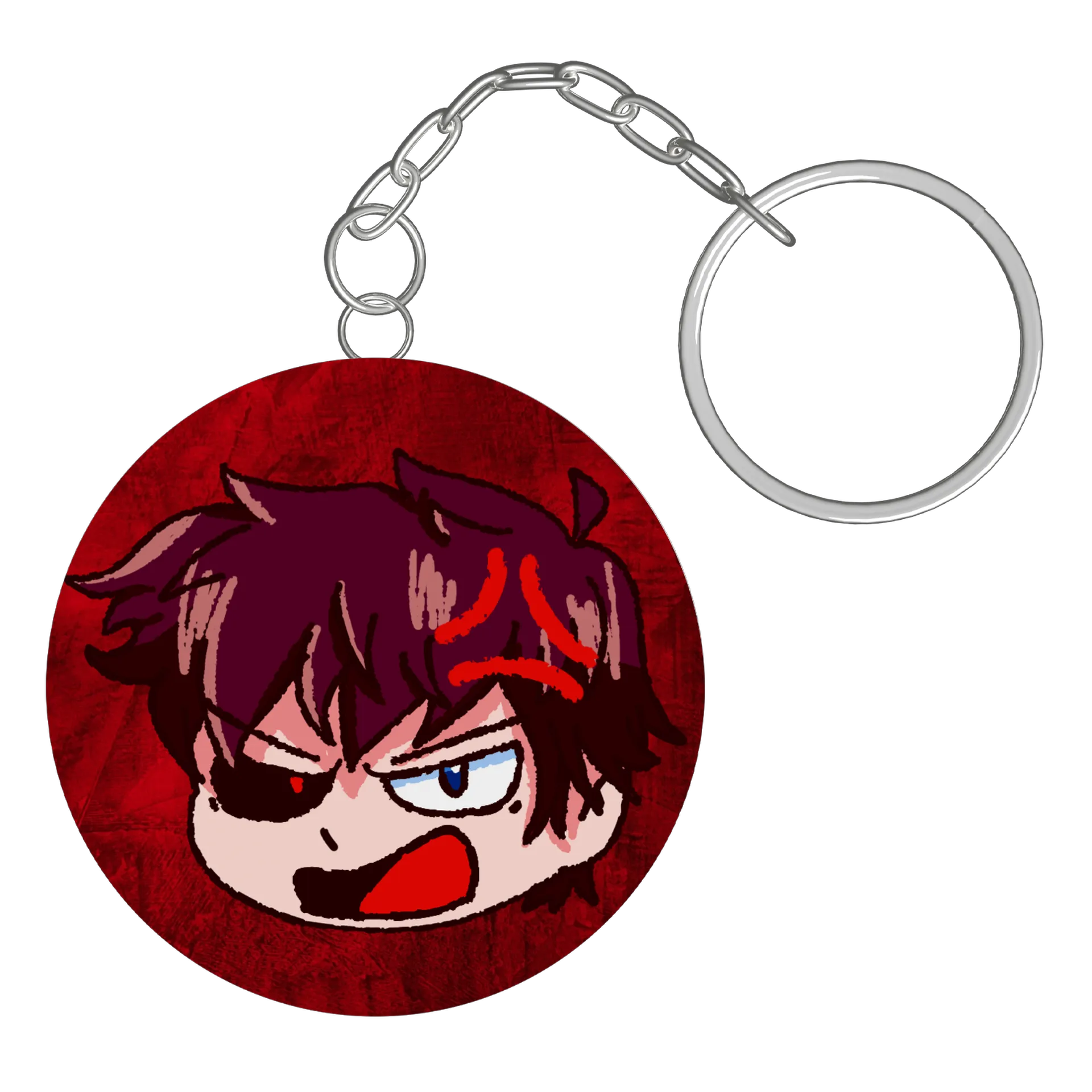 Chaveiro MDF Emote WX Raivoso C/ Fundo Vermelho - Imagem 3