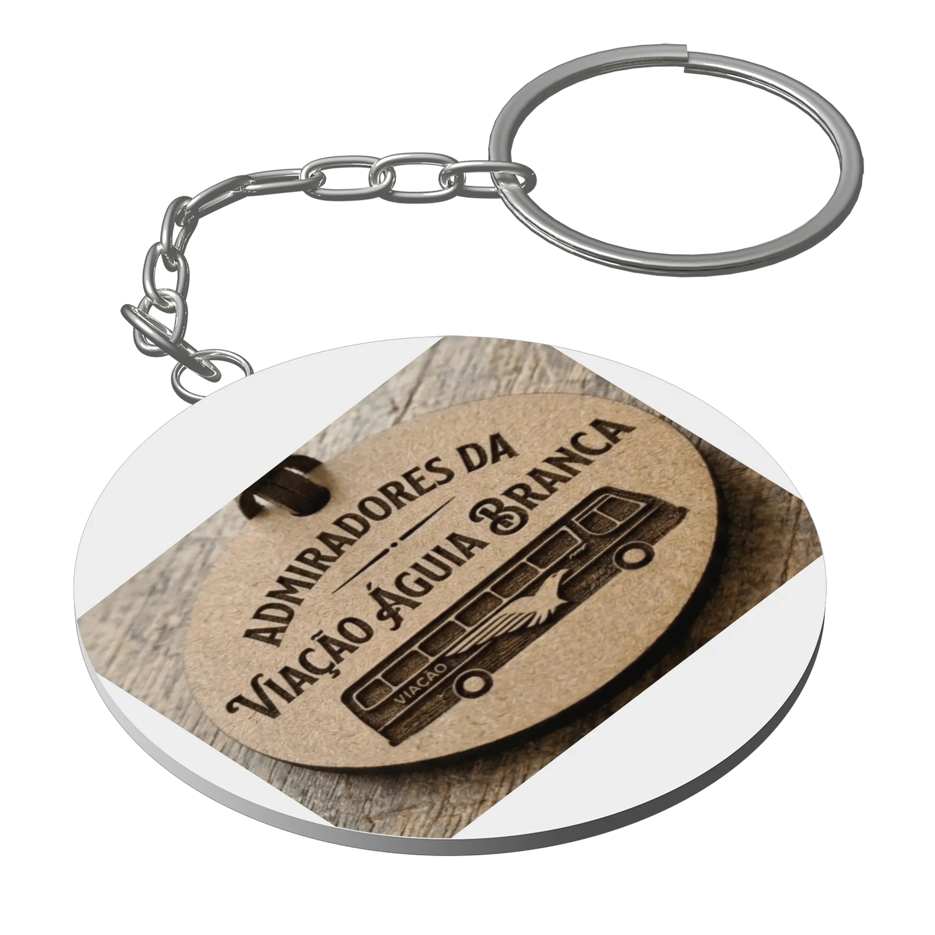 Chaveiro MDF Viação Águia Branca Personalizado - Imagem 1