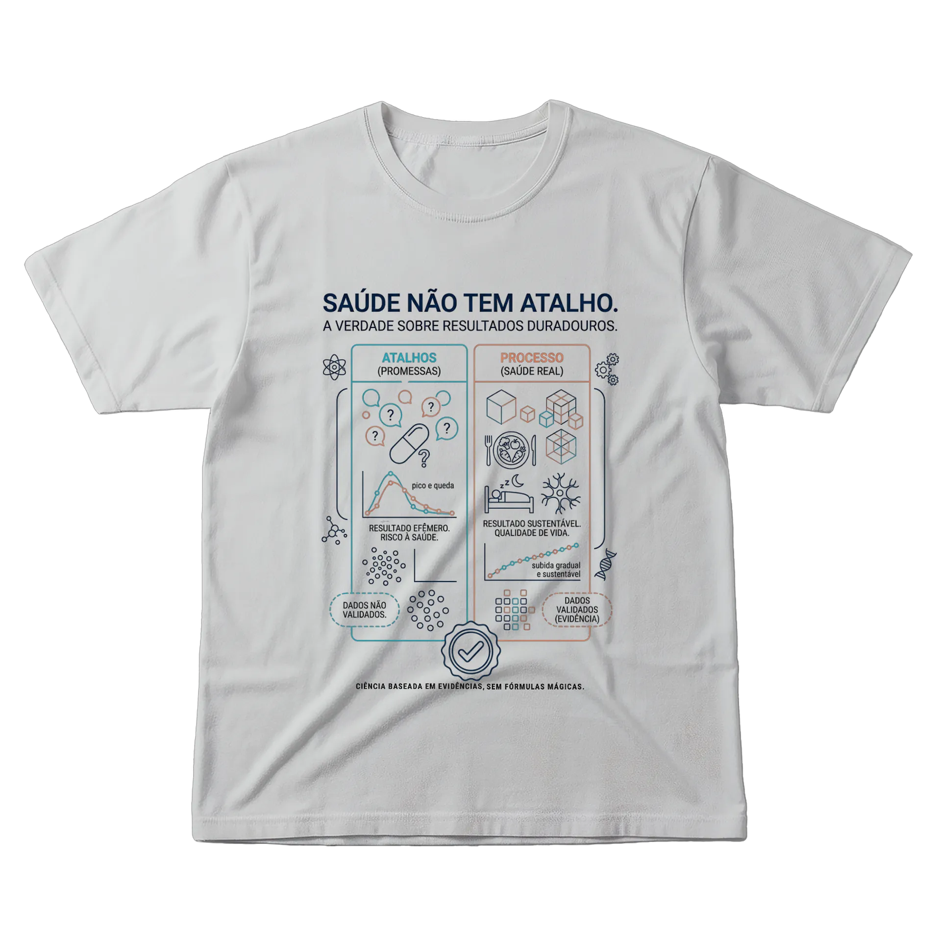 Camiseta Saúde Não Tem Atalho 100% Algodão - Imagem 1