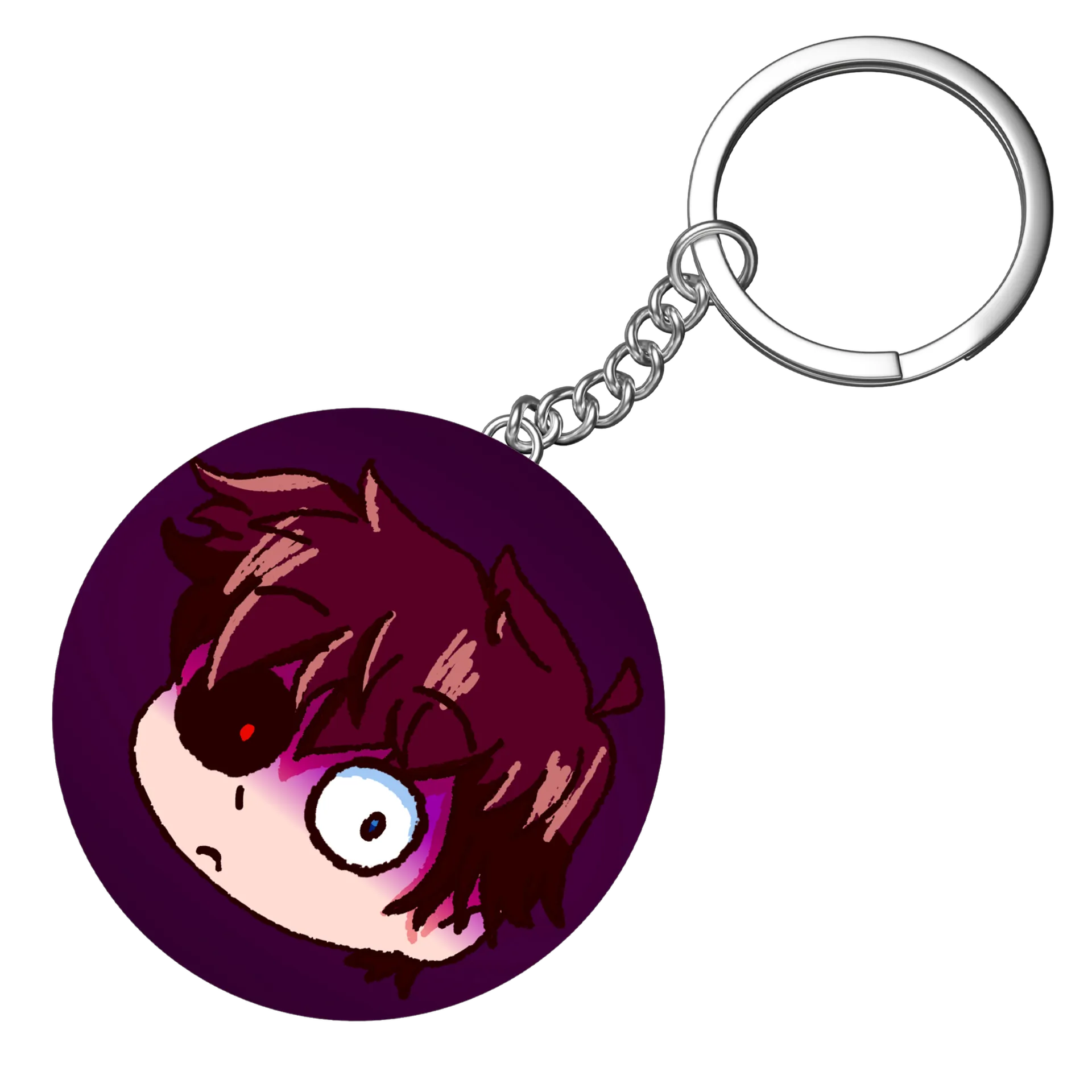 Chaveiro MDF Emote WX Medroso C/ Fundo Roxo - Imagem 4