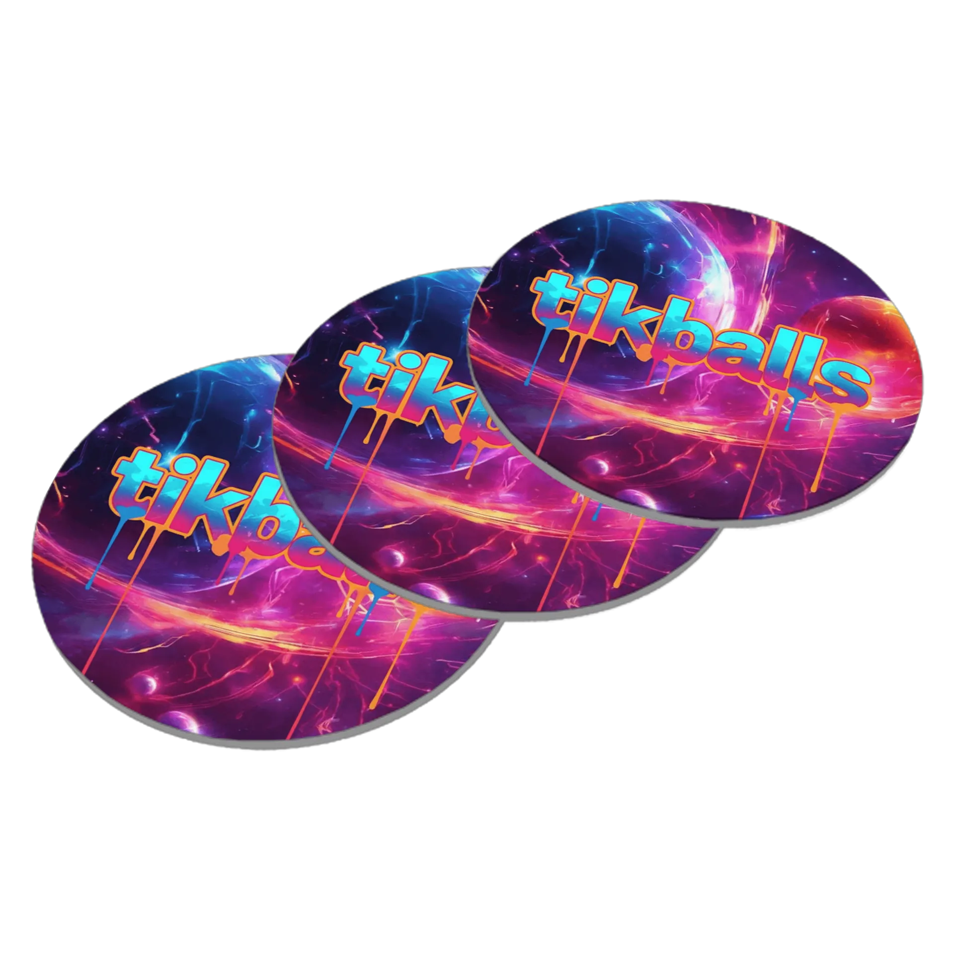 Porta-copo MDF Estampa Tikballs Espaço Colorido de Nei13r