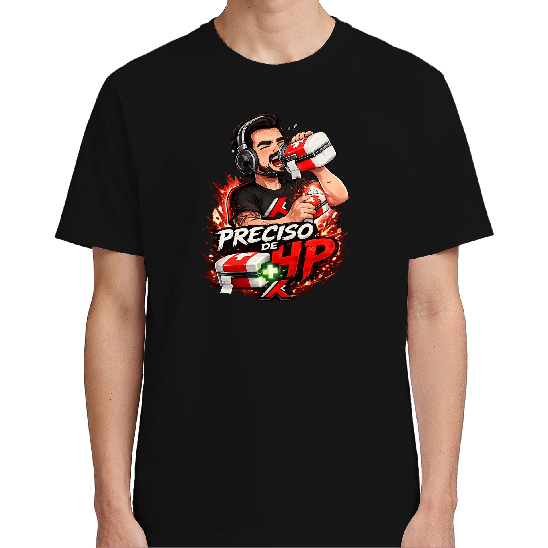 Camiseta Preciso de HP Estampa Gamer 100% Algodão - Imagem 5