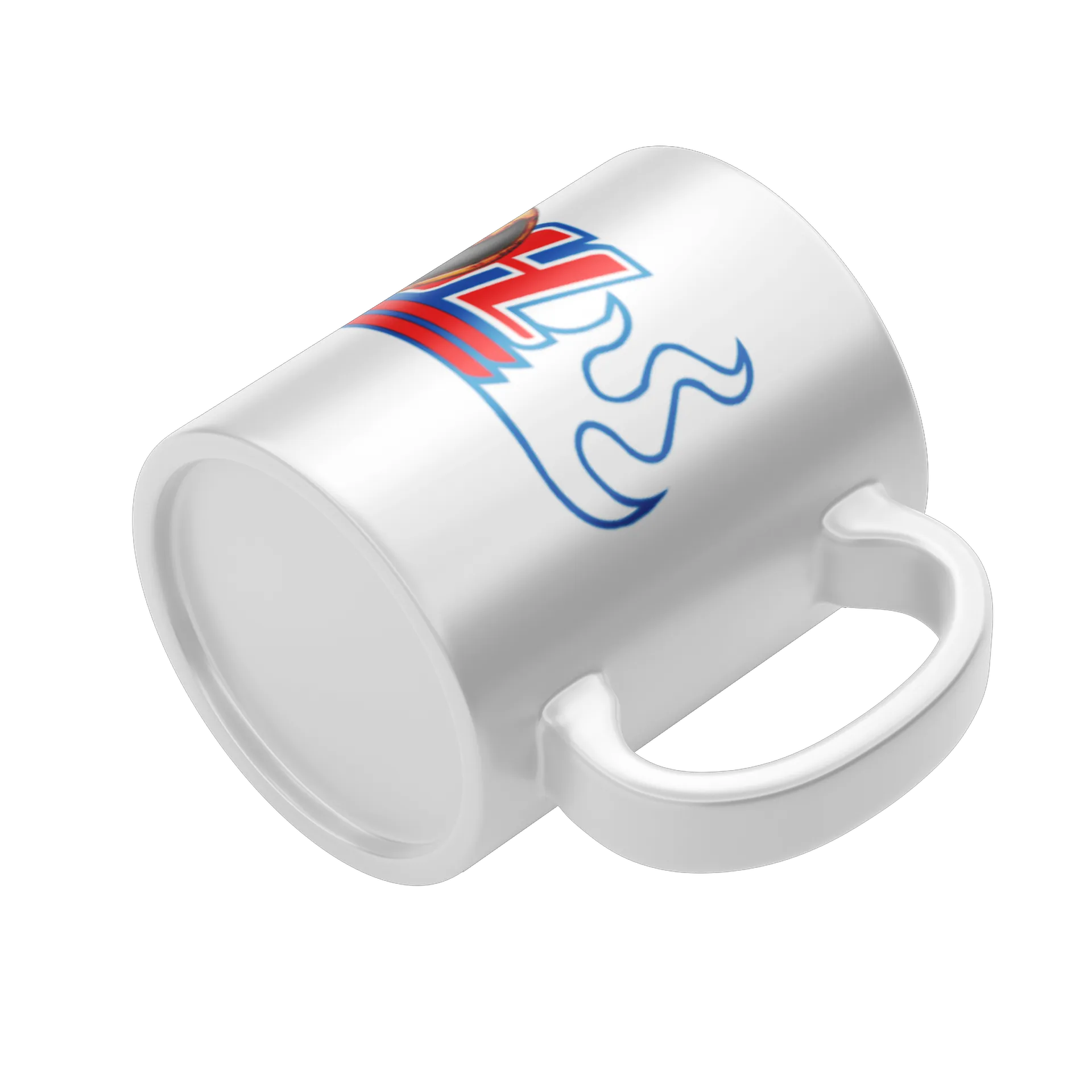 Caneca Porcelana Estampa Caveira Chamas 325ml - Imagem 4