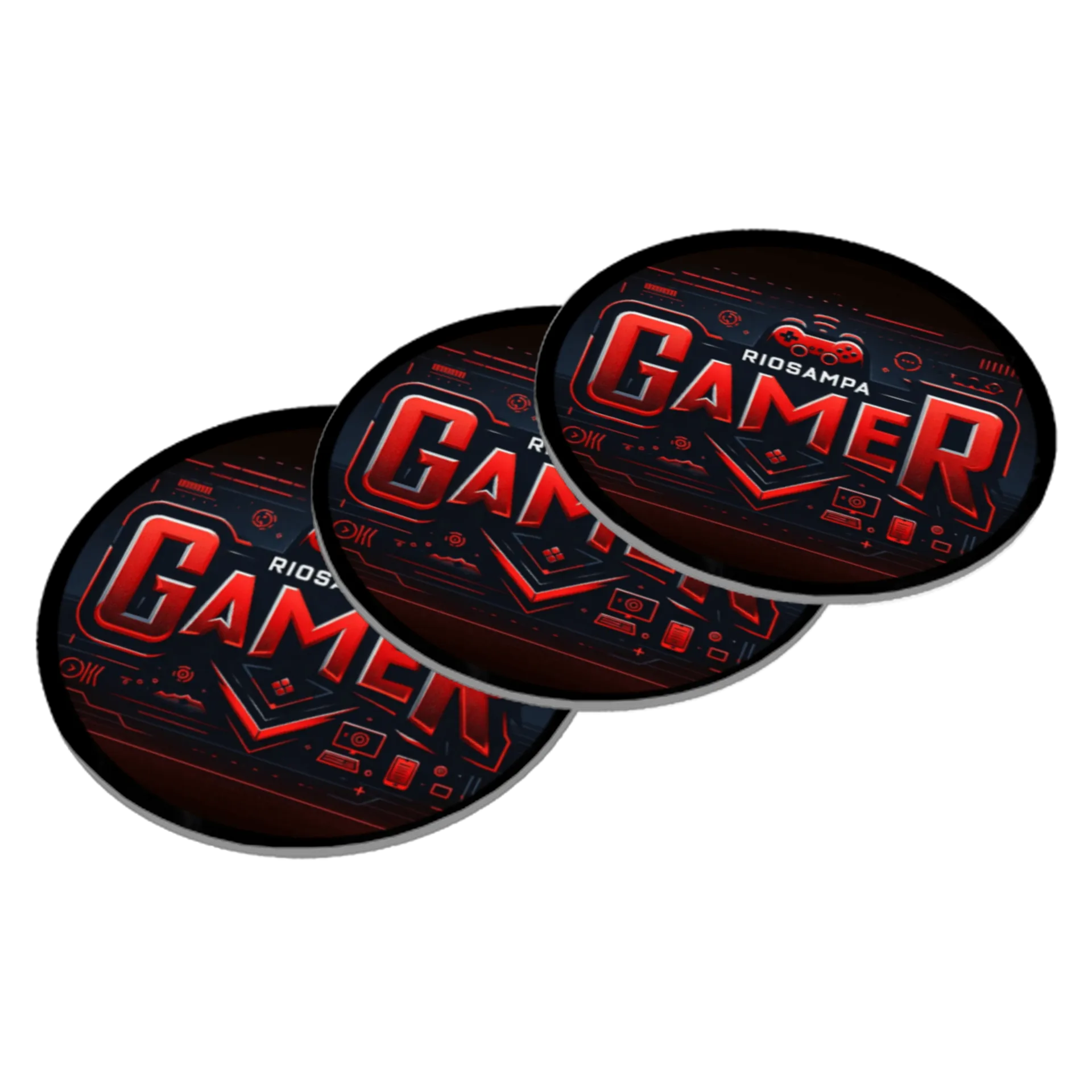 Porta-copo MDF Estampa Gamer Riosampa 10x10cm de RioSampa Gamer 