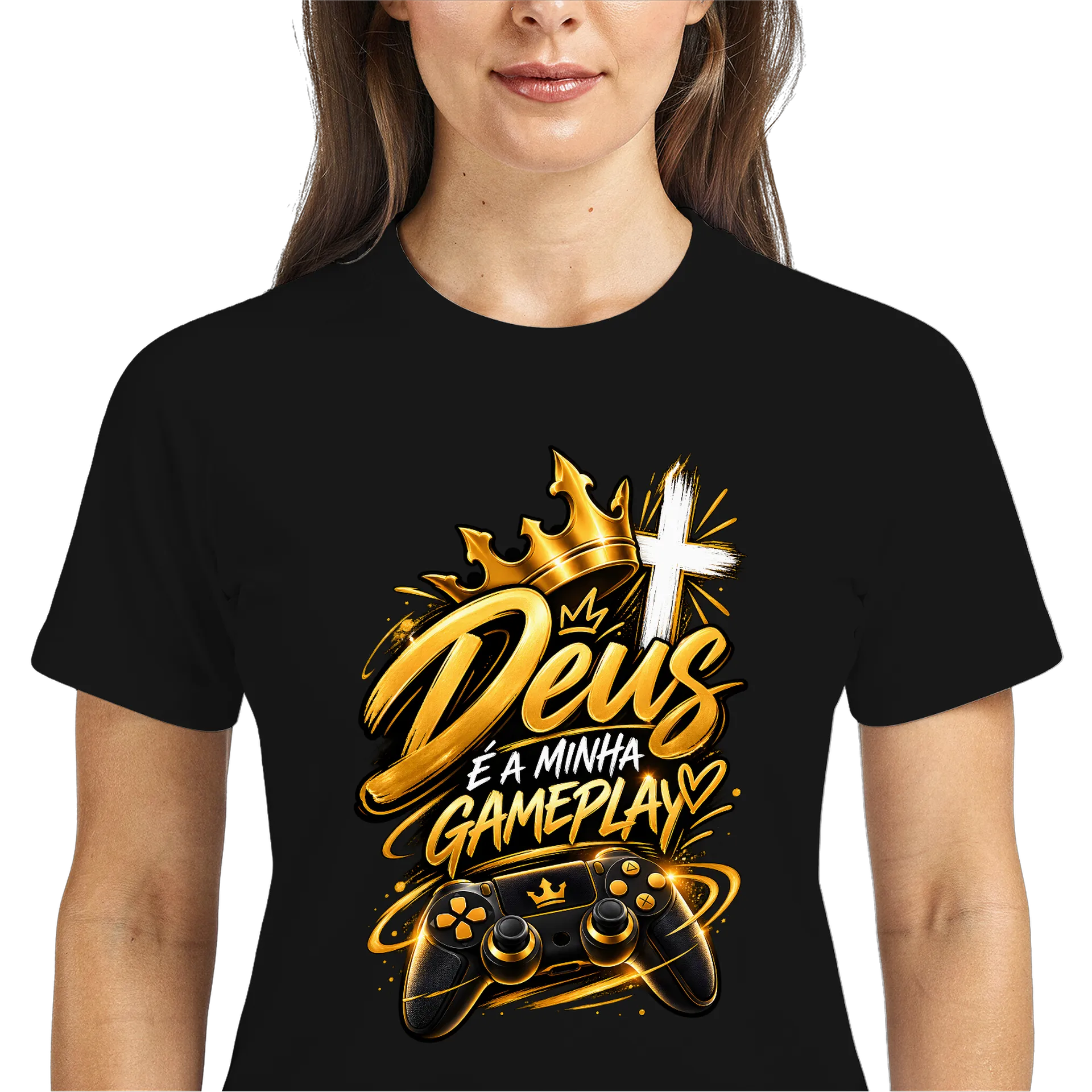 Camiseta Dry Fit Deus é a Minha Gameplay Respirável - Imagem 3