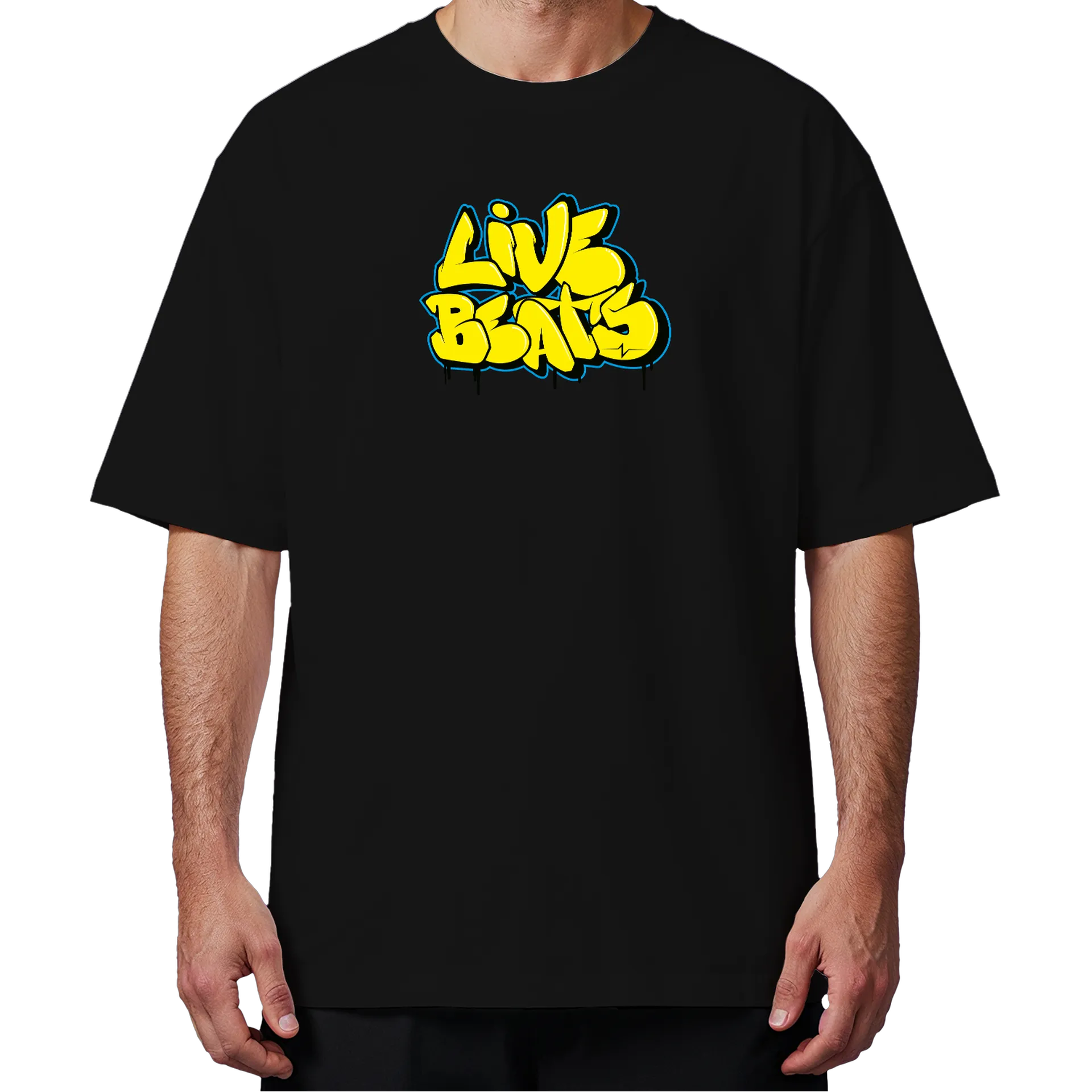 Camiseta Oversized Estampa Tipográfica LiveBeats 100% de ZazaOne — imagem 4 de 6