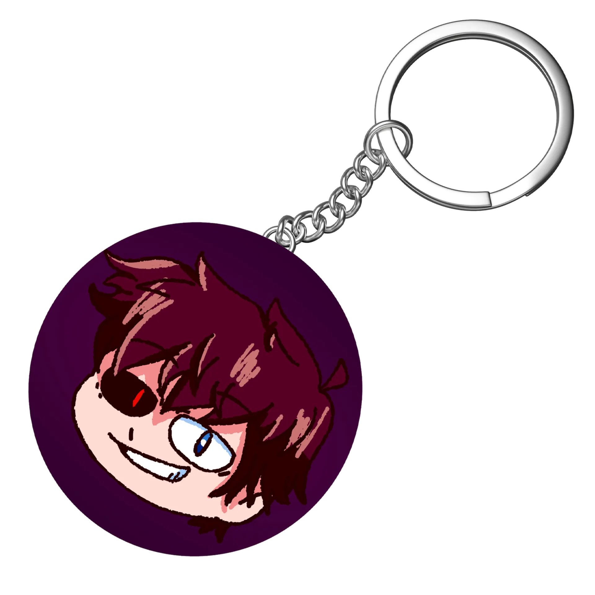 Chaveiro MDF Emote WX Feliz C/ Fundo Roxo - Imagem 4