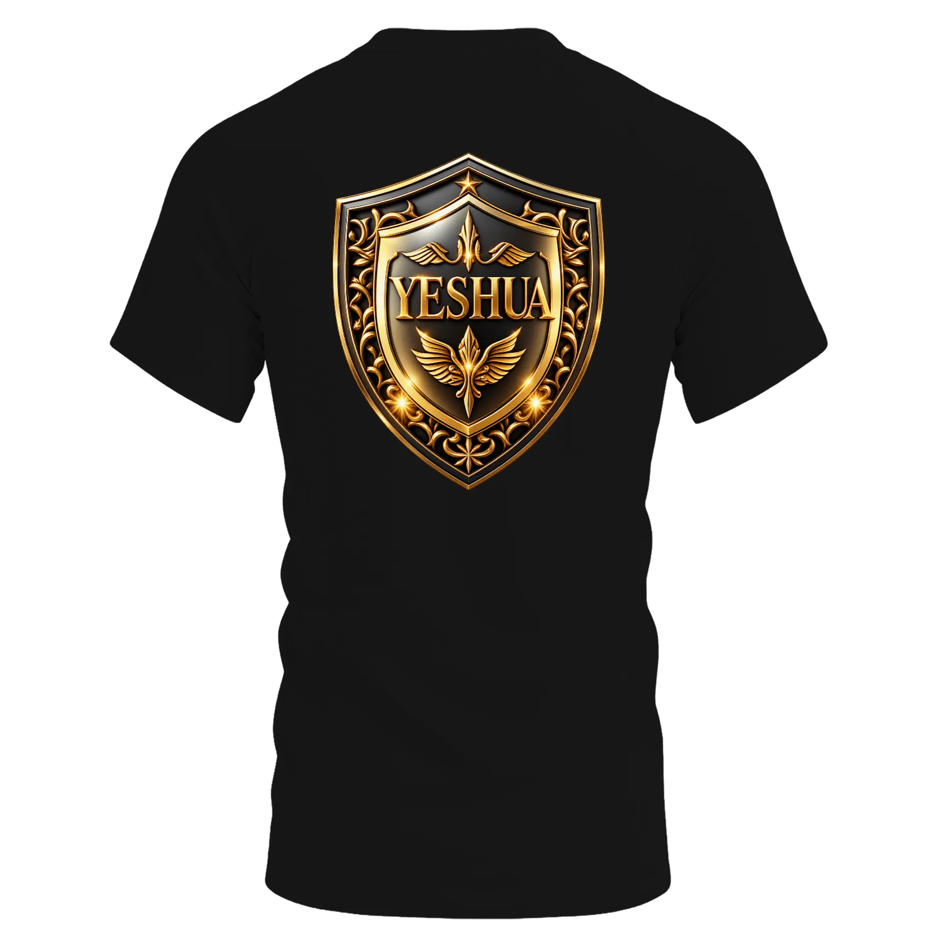 Camiseta Dry Fit Escudo Yeshua Dourado e Preto Unissex - Imagem 3